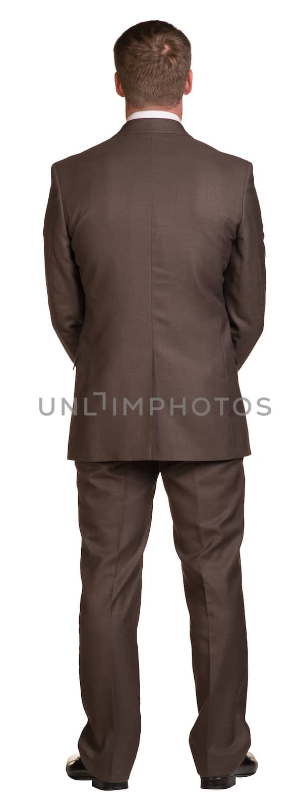 Standing businessman. Rear view by cherezoff