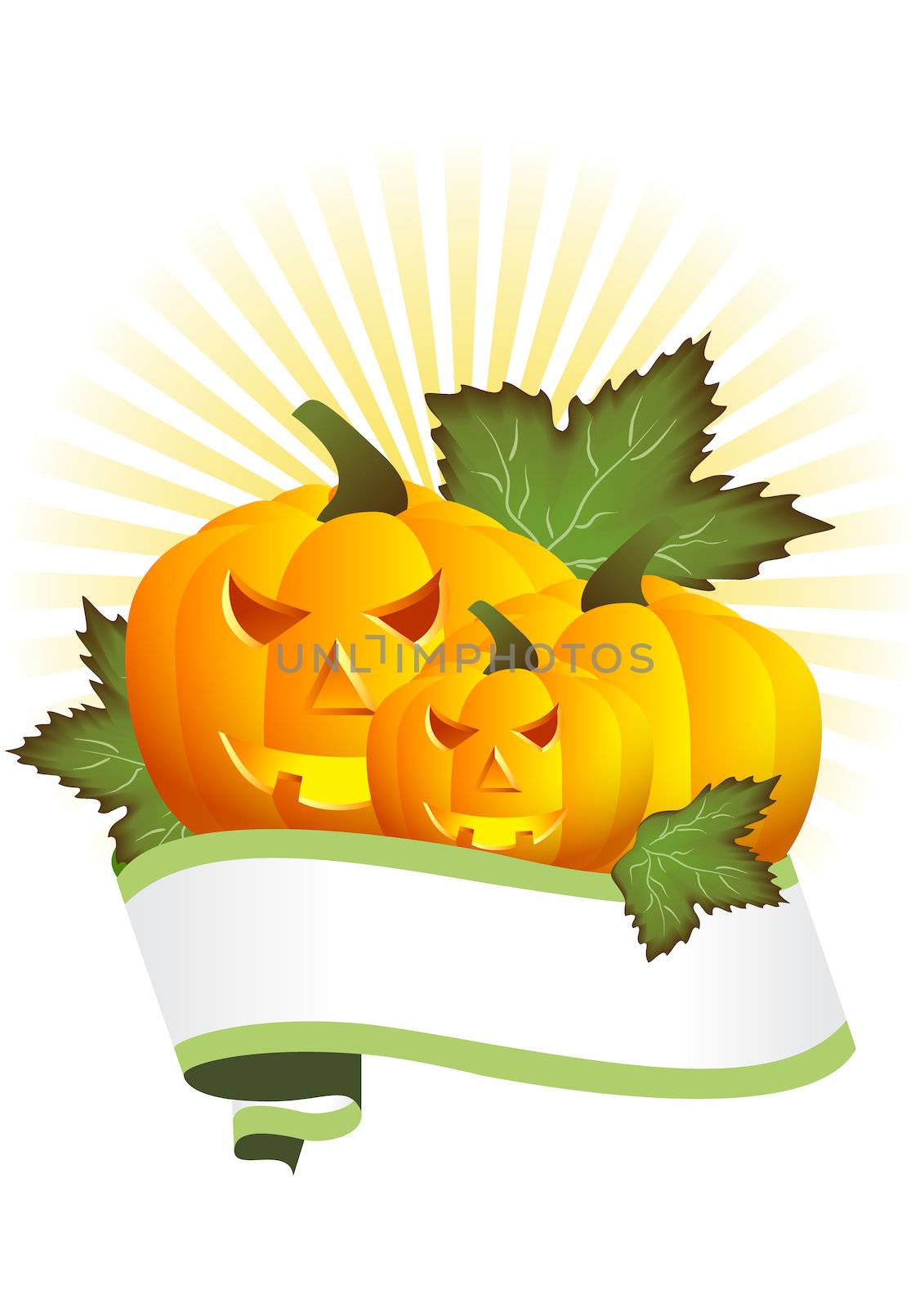 greeting card for Halloween with pumpkins vector illustration