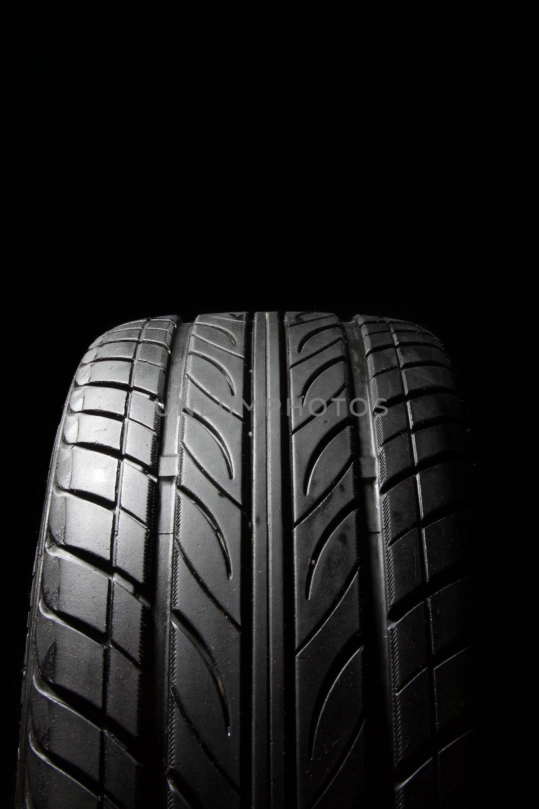 car tire, photo on the white background 