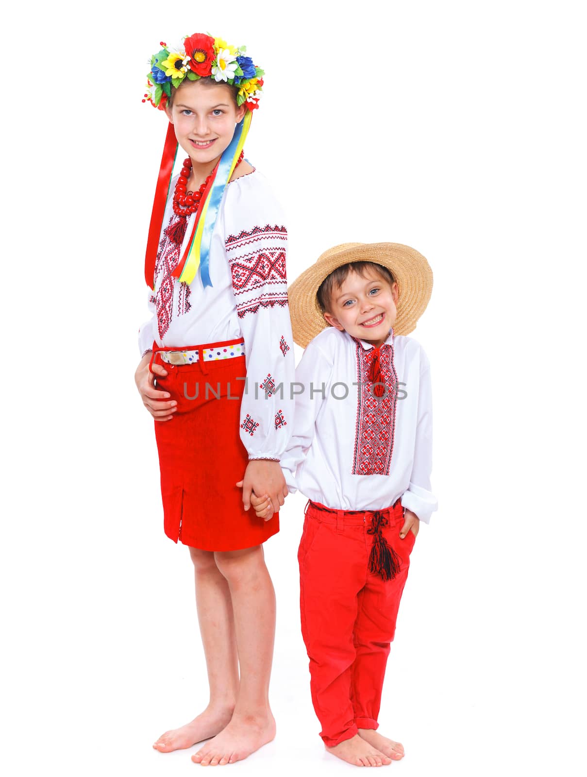 Girl and boy in the national Ukrainian costume by maxoliki