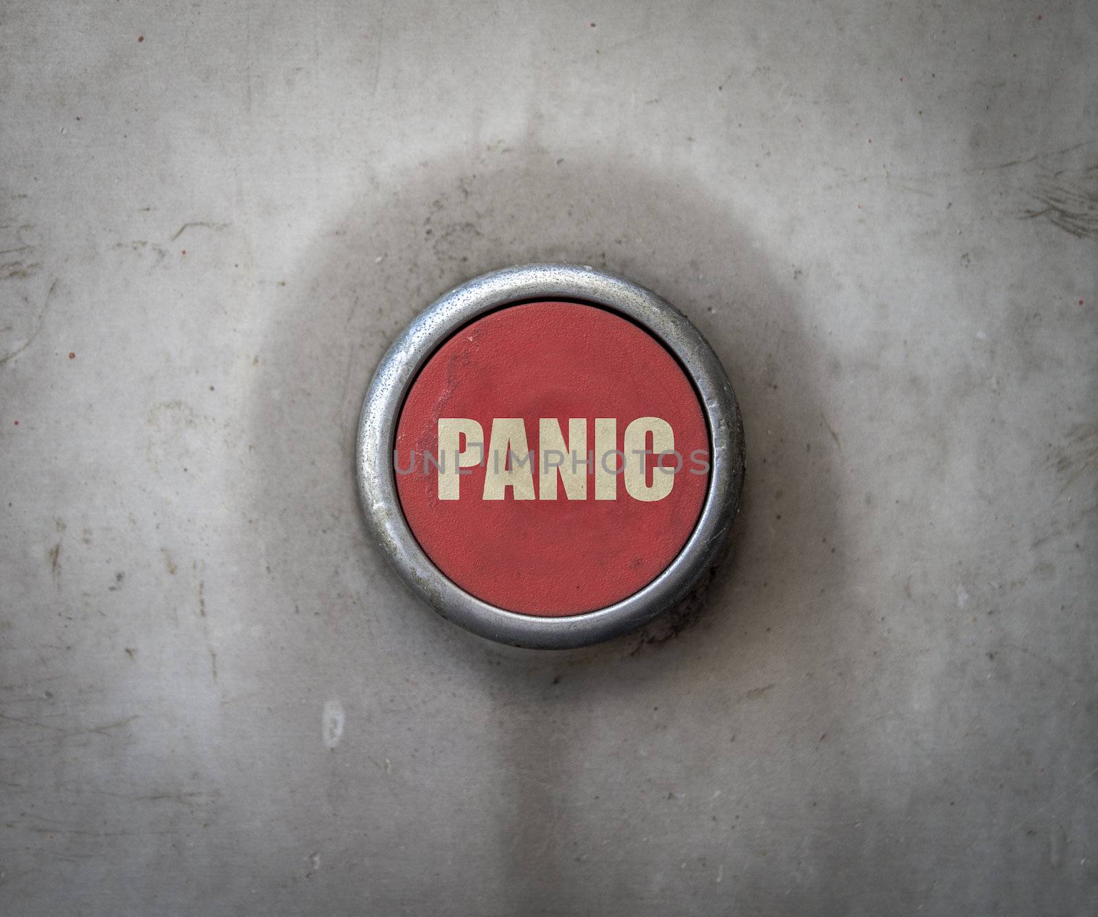 A Retro FilteredImage Of An Inductrial Style Red Panic Button