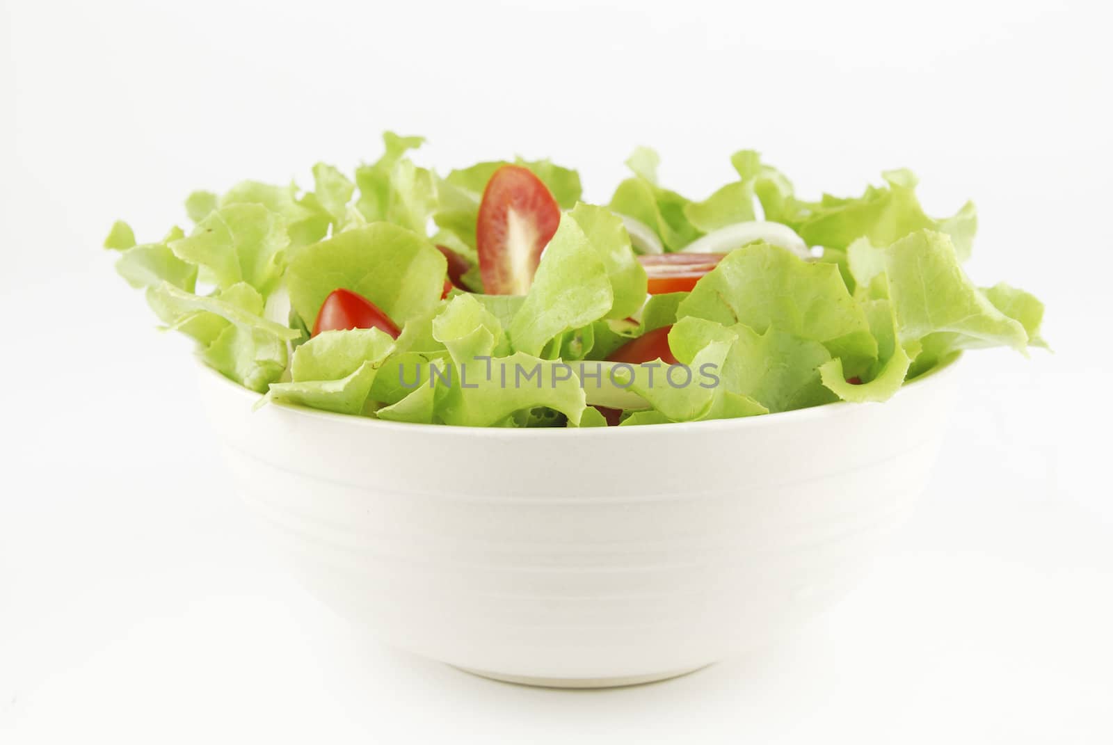 vegetable salad bowl on white background