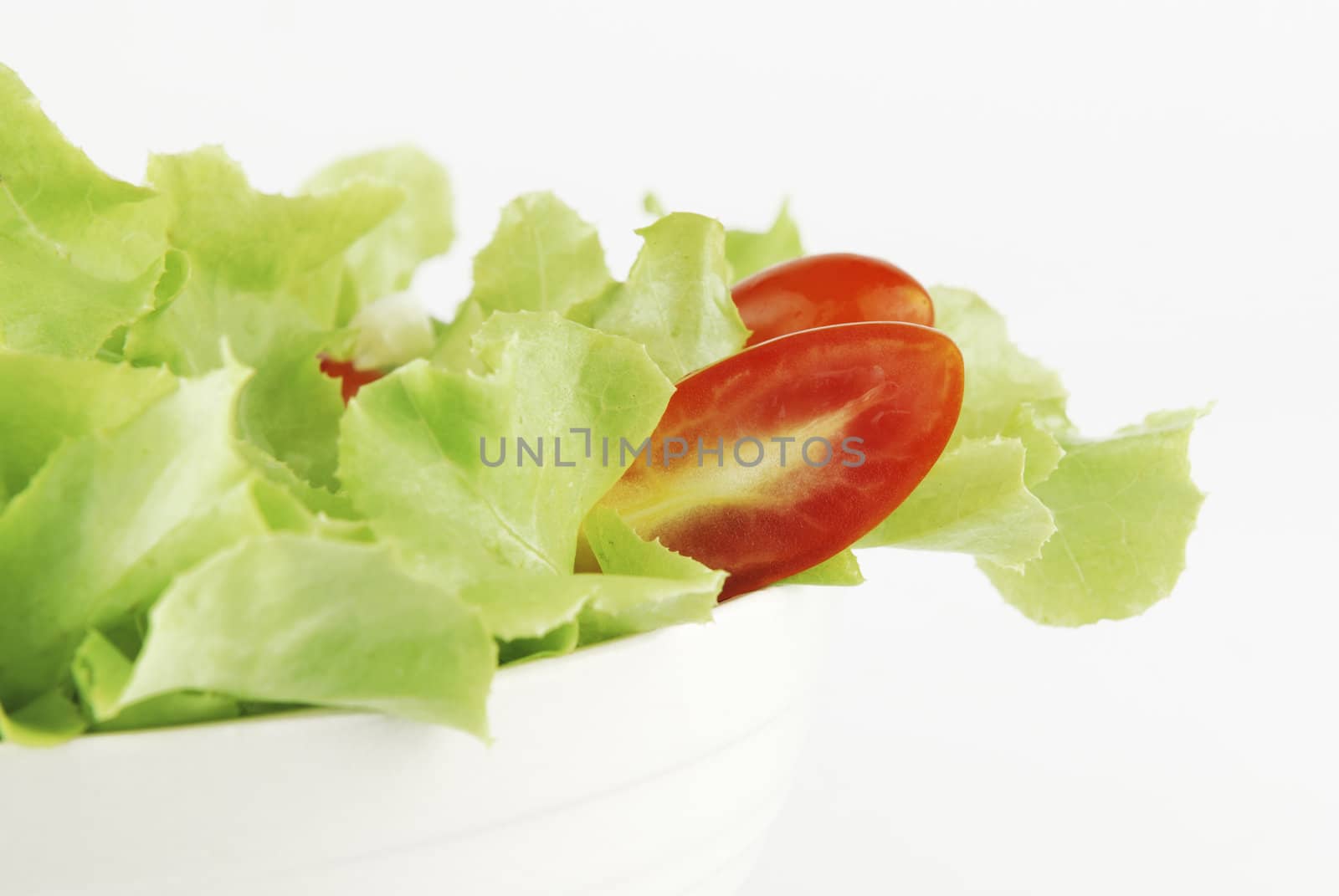 vegetable salad bowl on white background