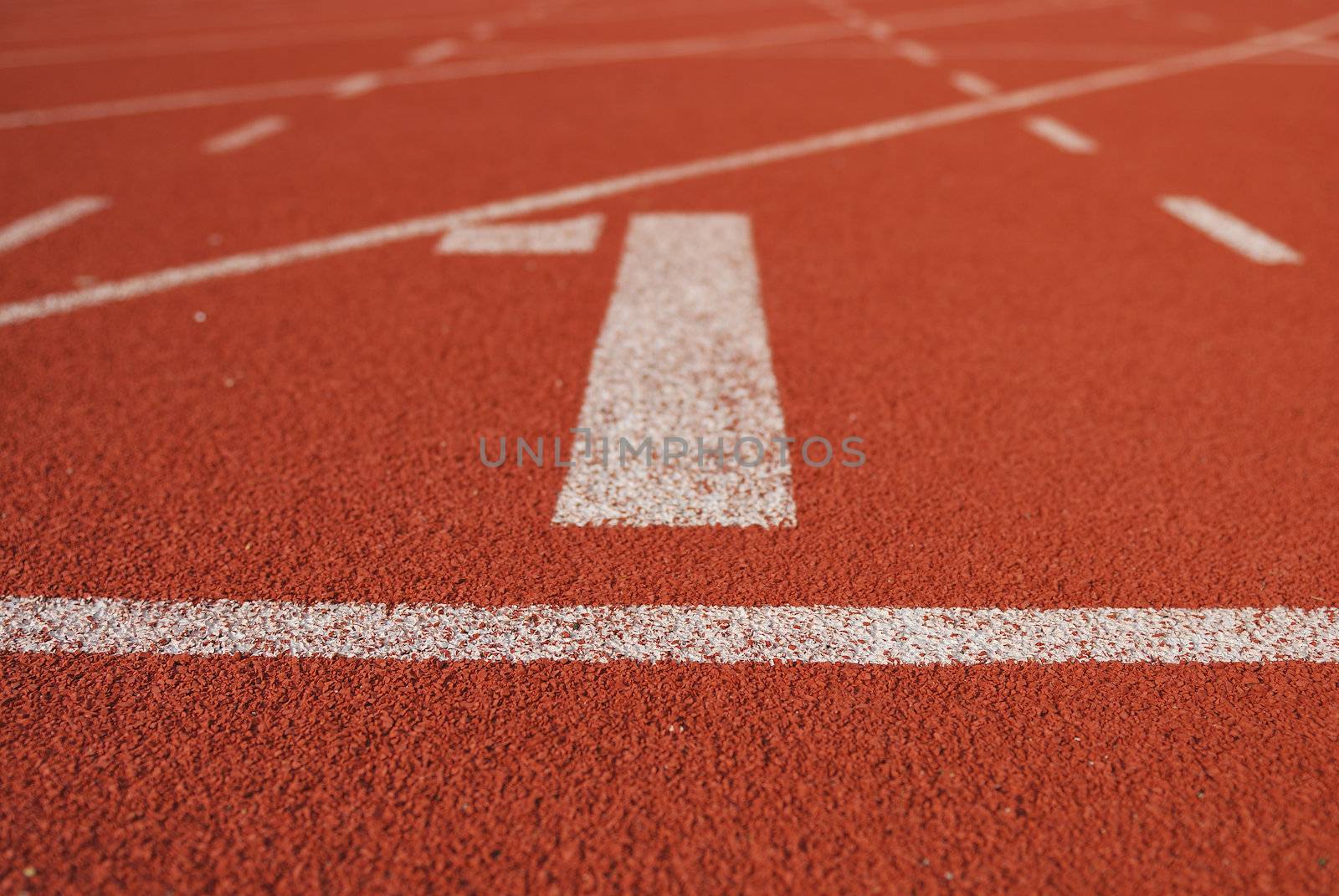 Athletic running track in stadium