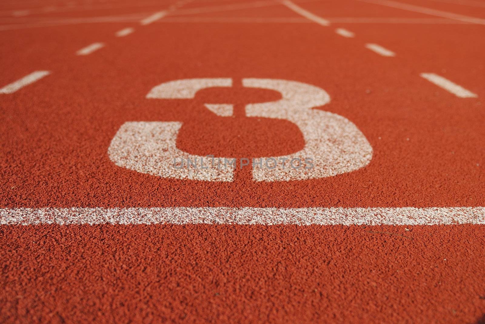 Athletic running track in stadium