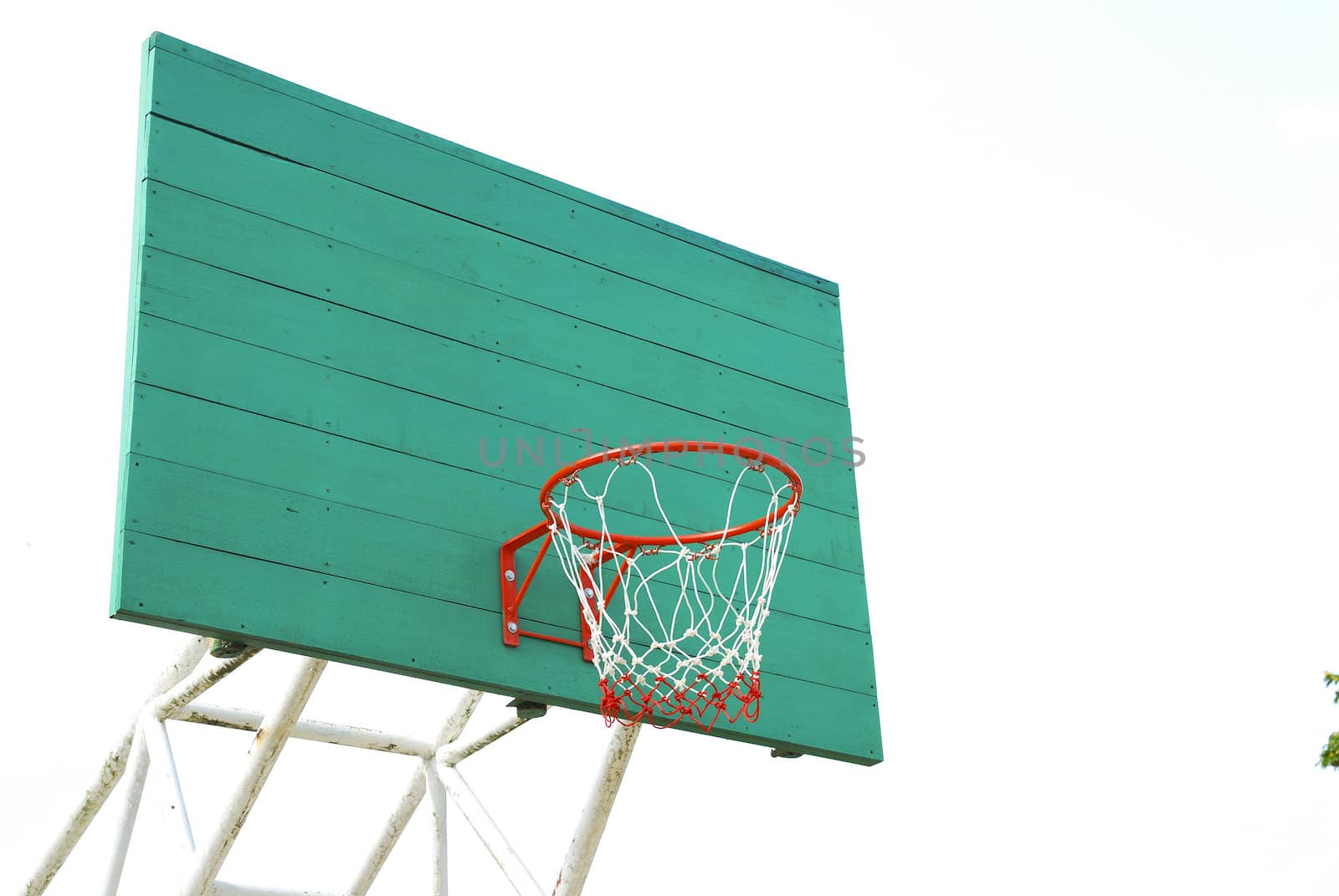 Closeup of basketball hoop