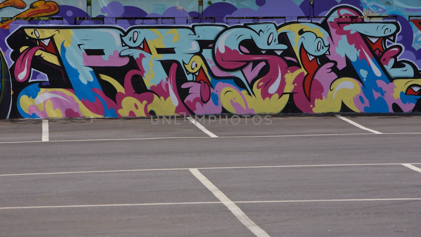 Graffiti on a Wall in a car Park