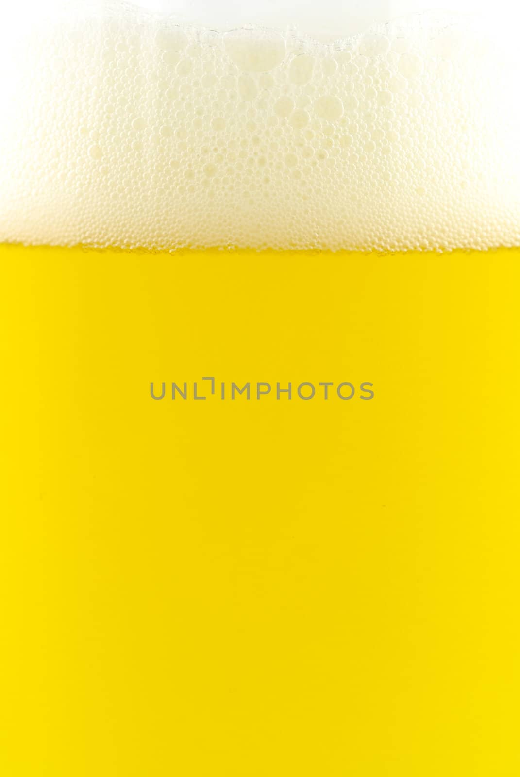 Close up of beer bubbles