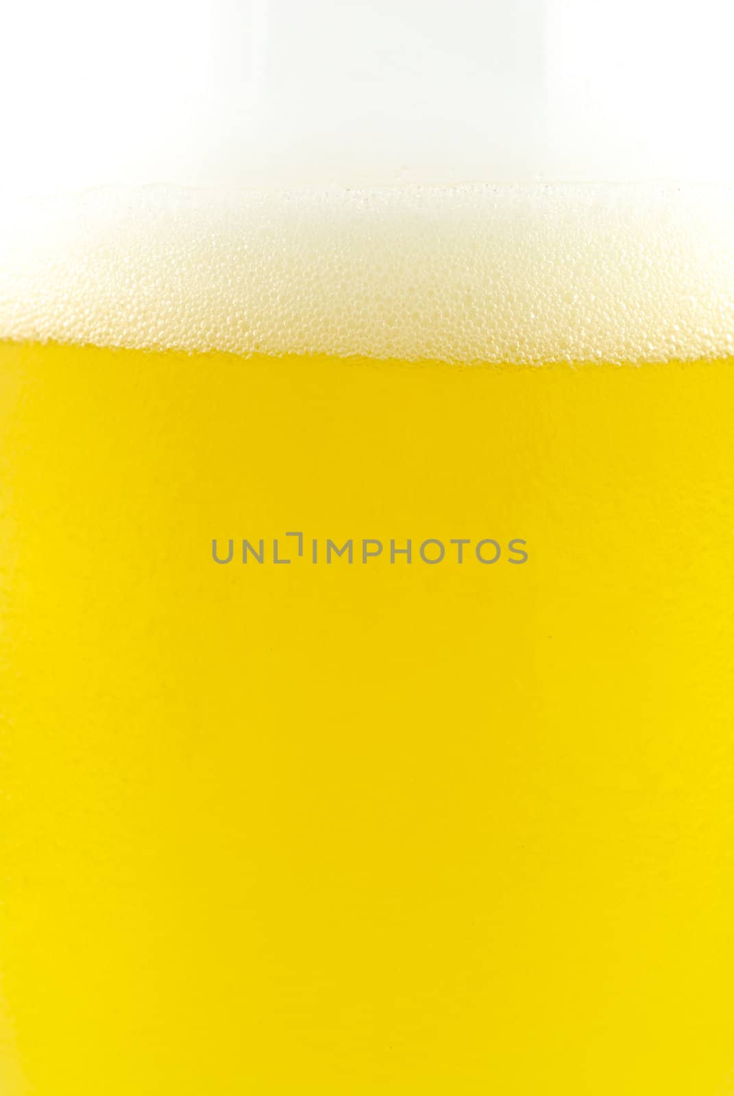 Close up of beer bubbles