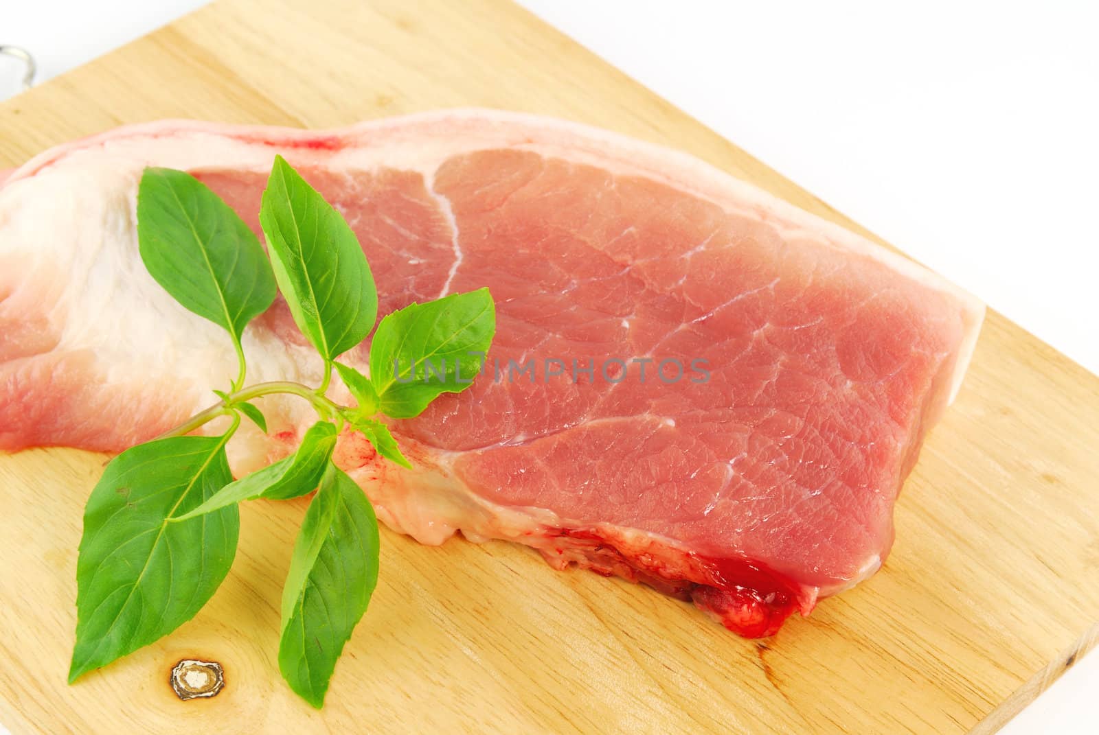 Fresh pork meat on a cutting board