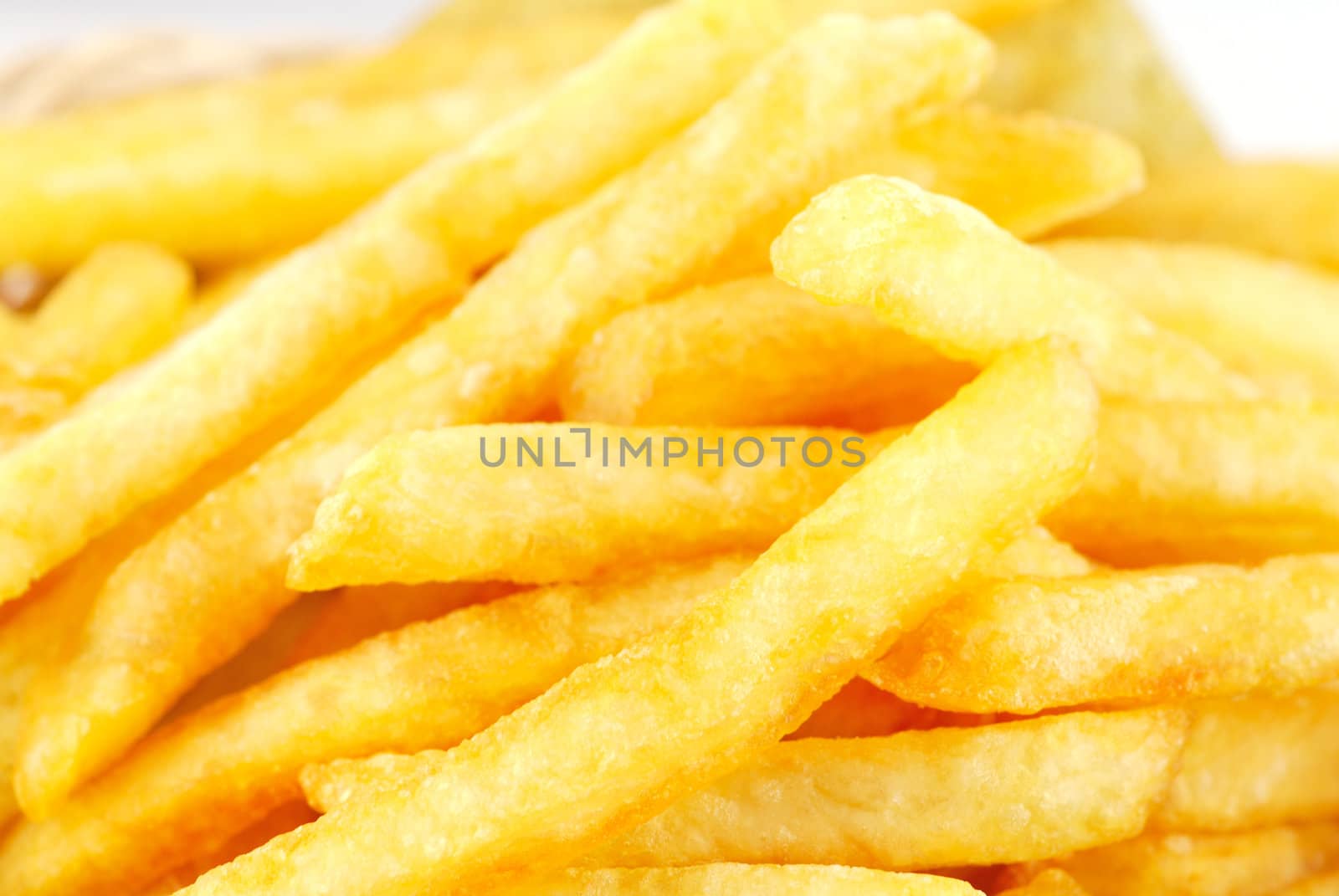 Traditional French fries with ketchup