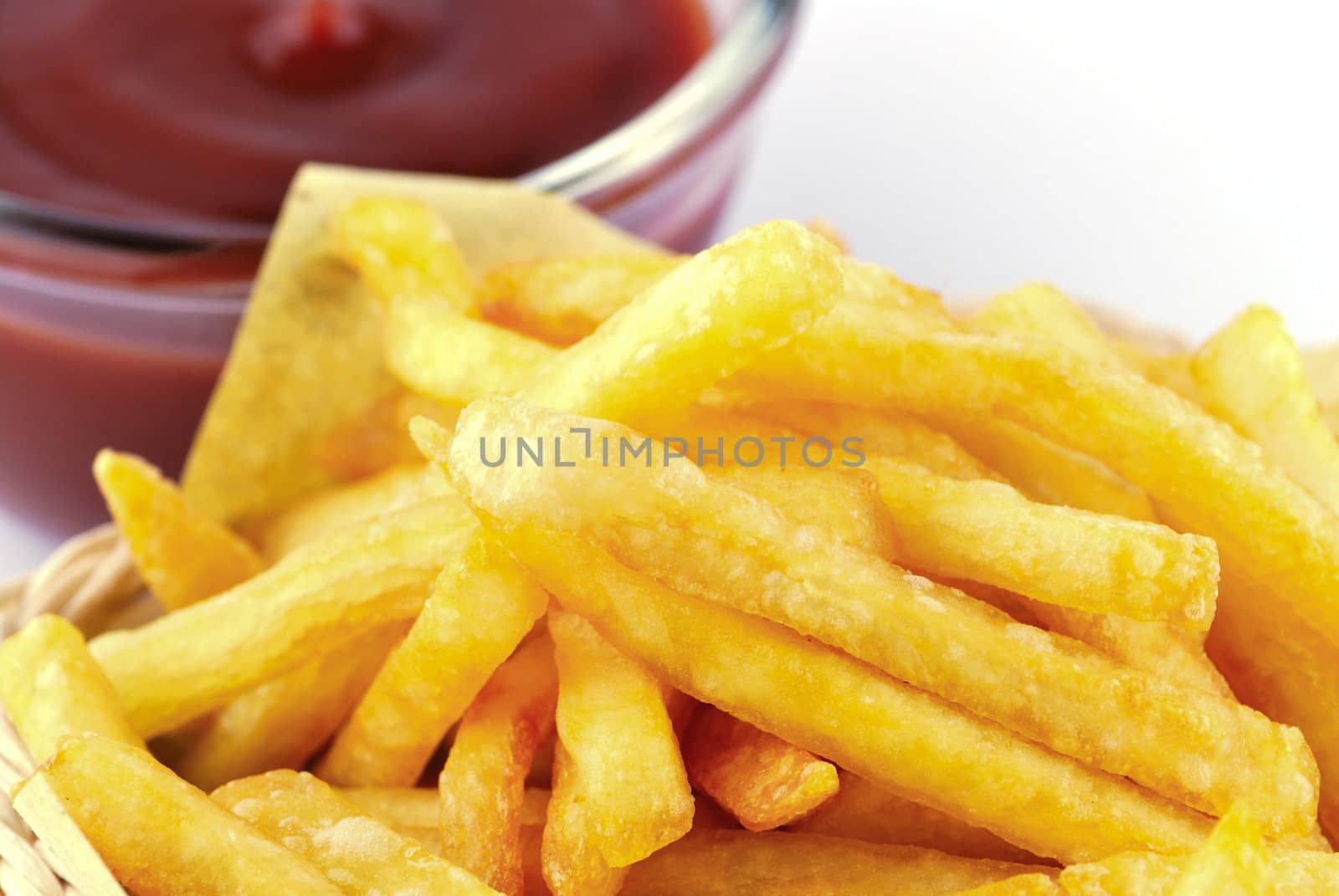 Traditional French fries with ketchup  by teen00000