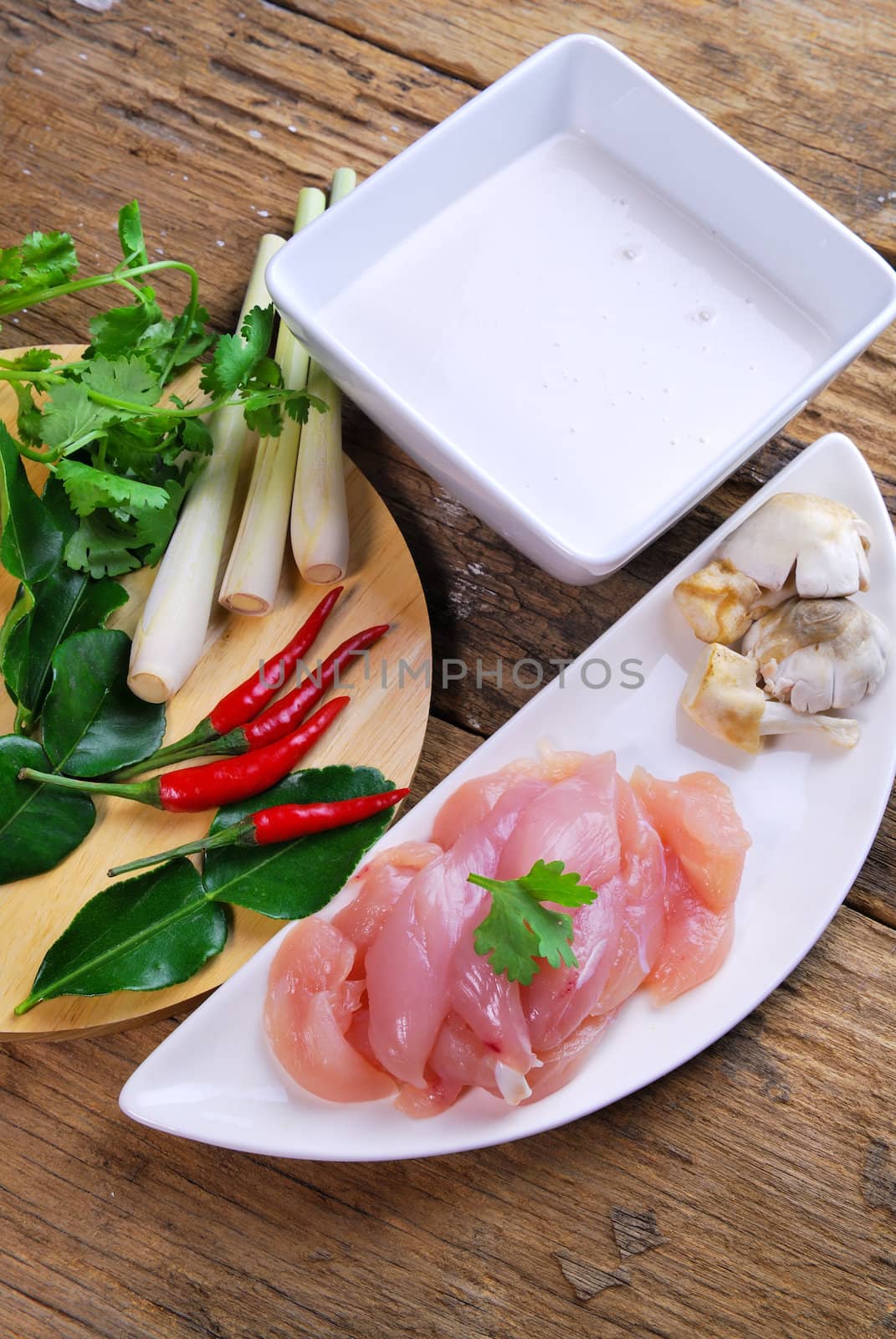 thai cuisine - tom kha kai - chicken in coconut milk soup  by teen00000
