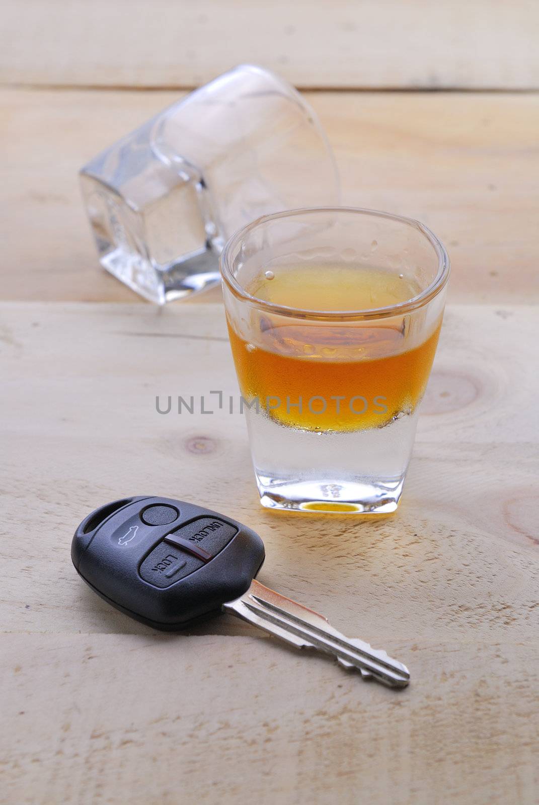 Shot glass with car keys