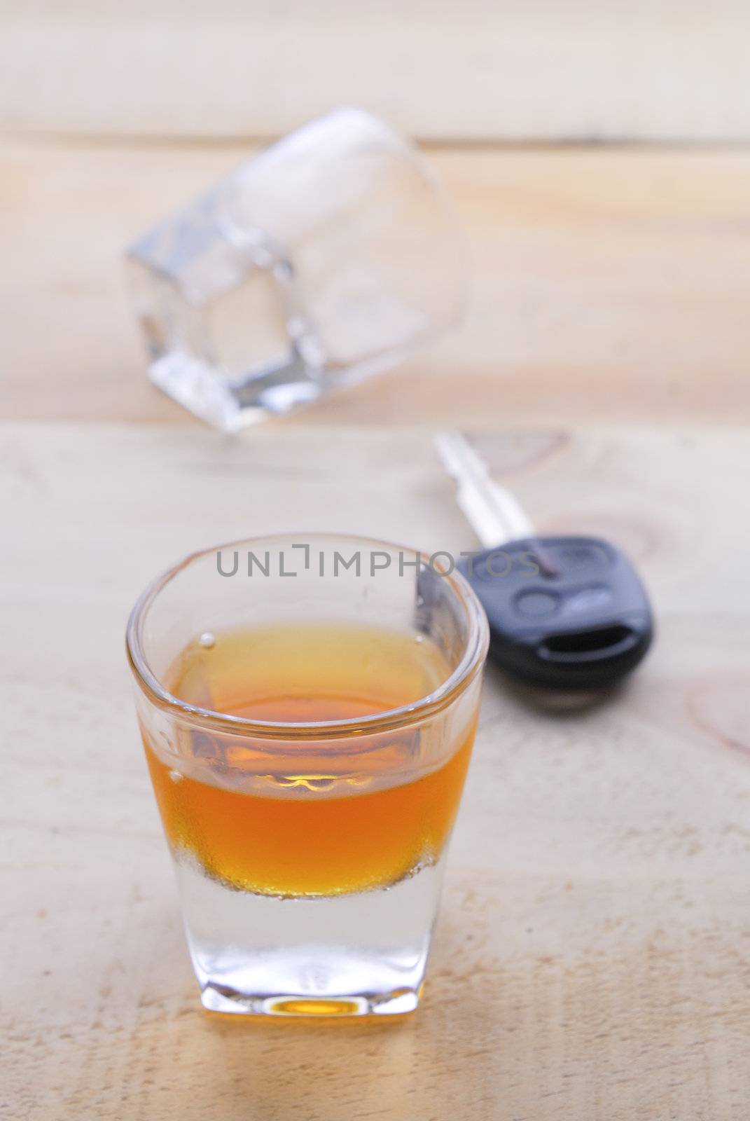 Shot glass with car keys