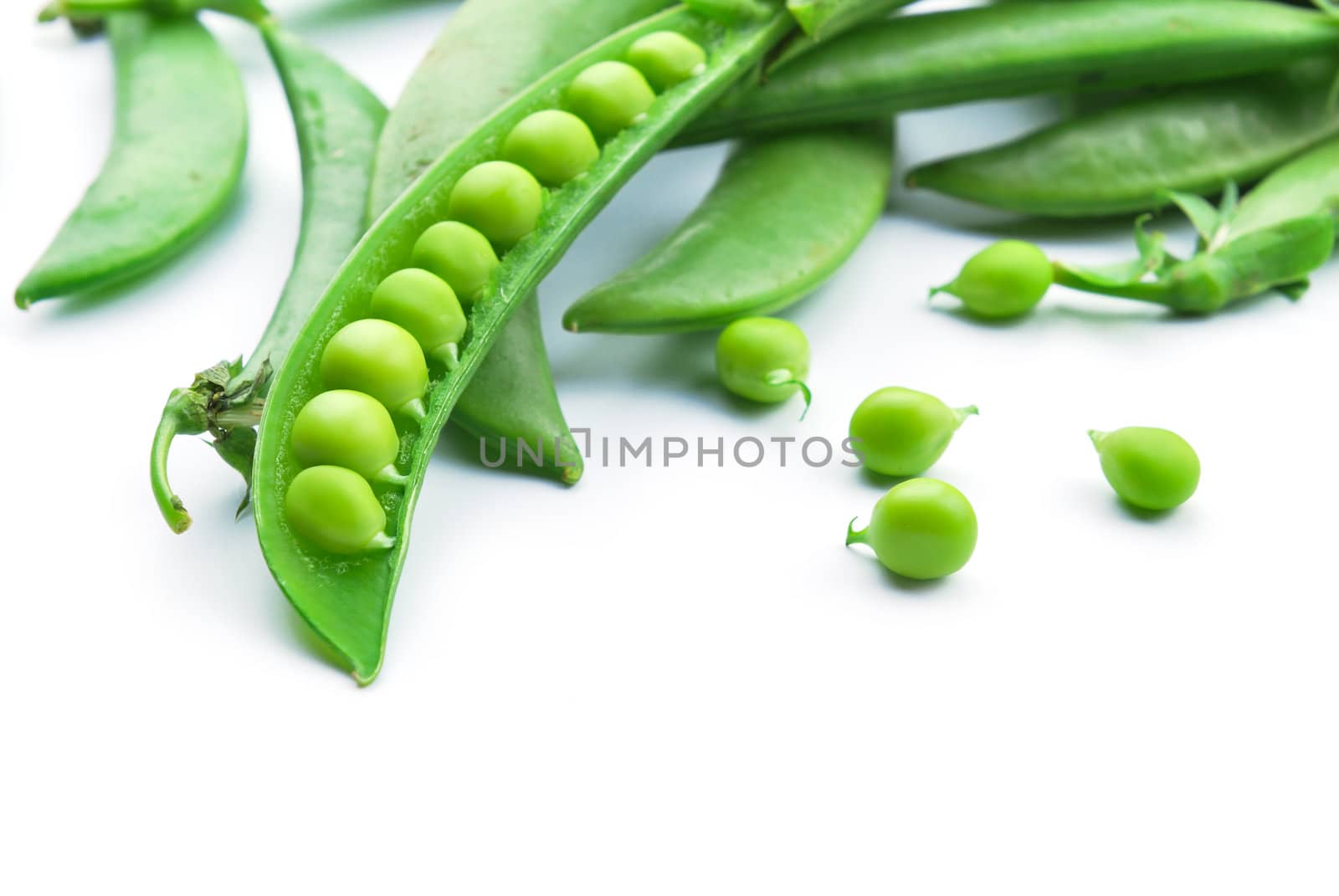 Fresh green pea pod