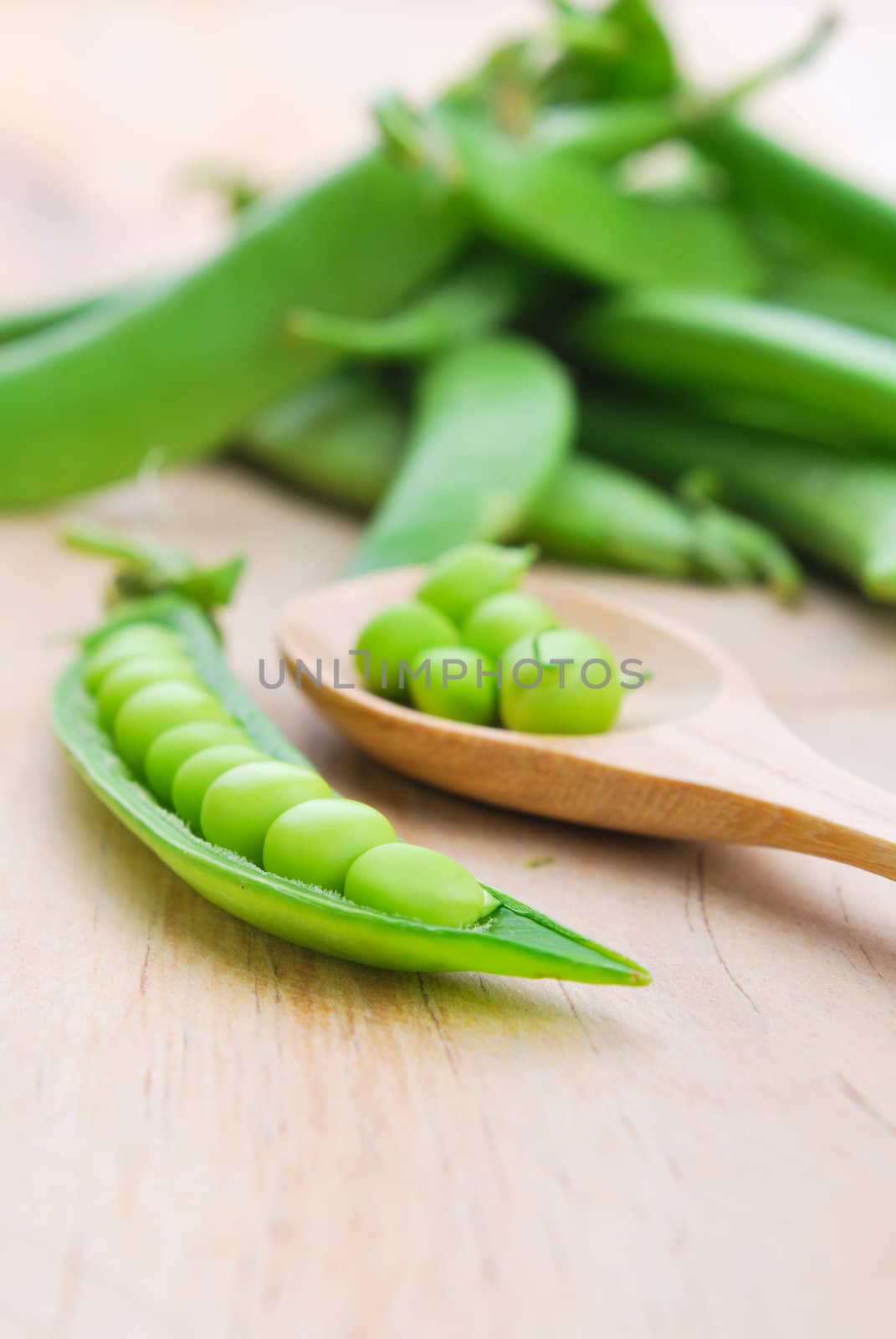 Fresh green pea pod