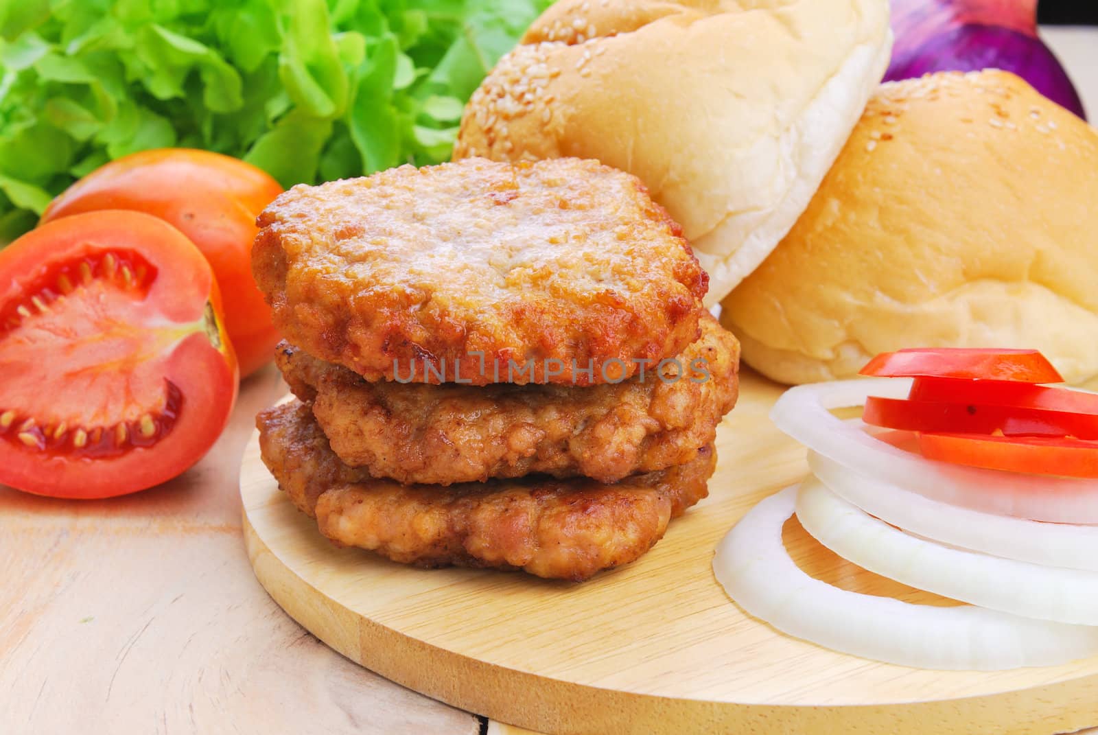 Homemade burger,hamburger with vegetable