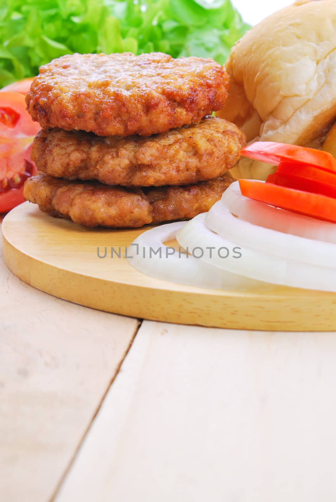 Homemade burger,hamburger with vegetable