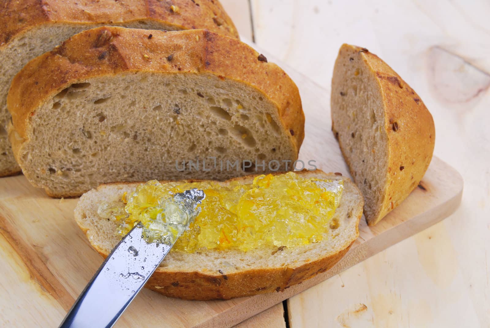 Orange jam and Wholegrain bread