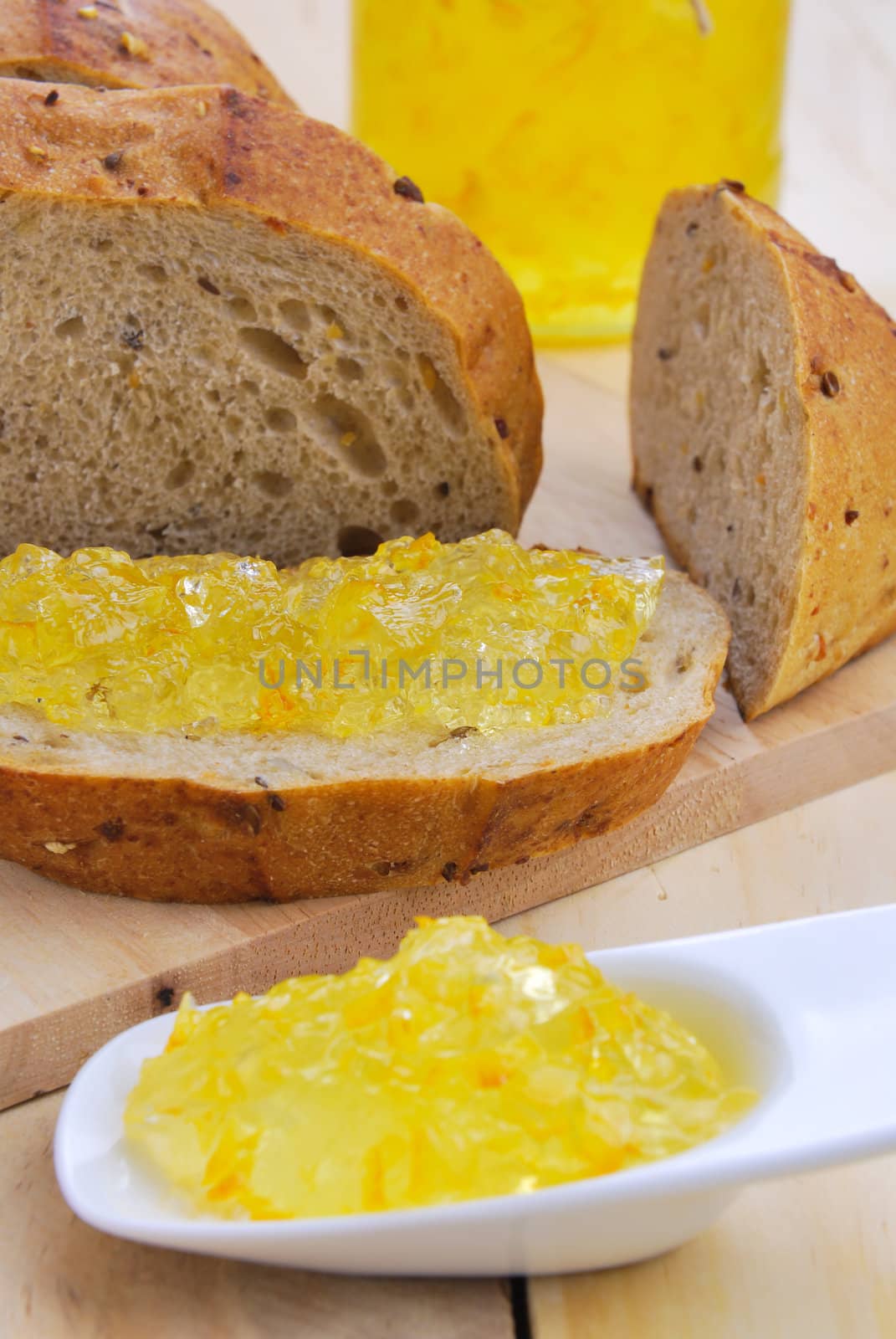 Orange jam and Wholegrain bread by teen00000