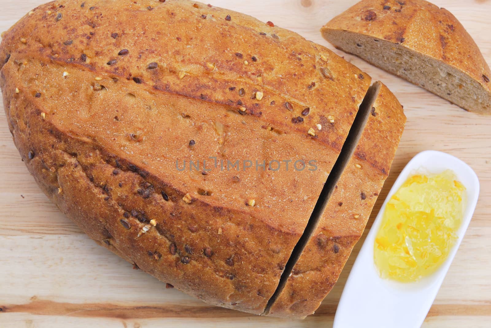 Orange jam and Wholegrain bread