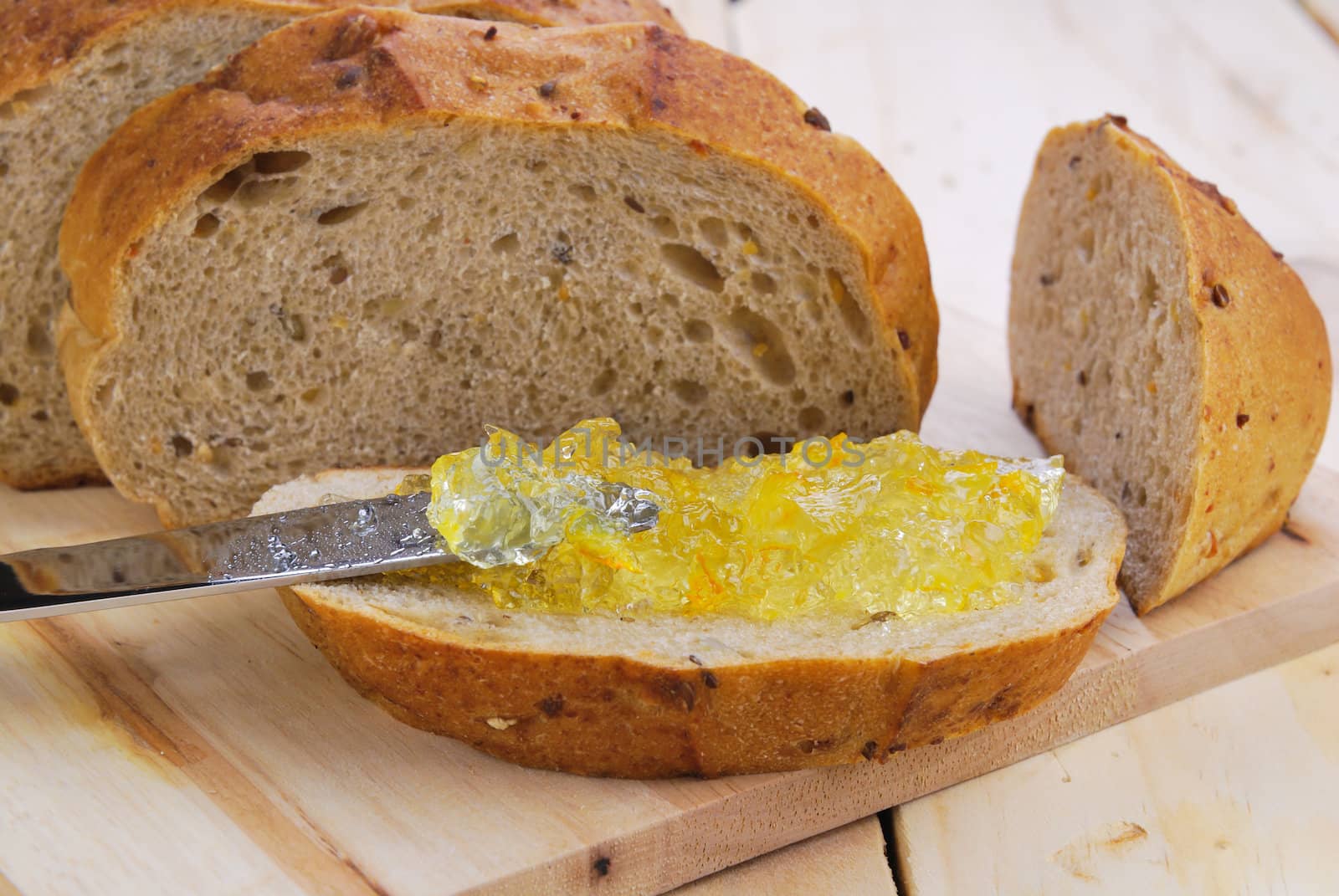 Orange jam and Wholegrain bread by teen00000