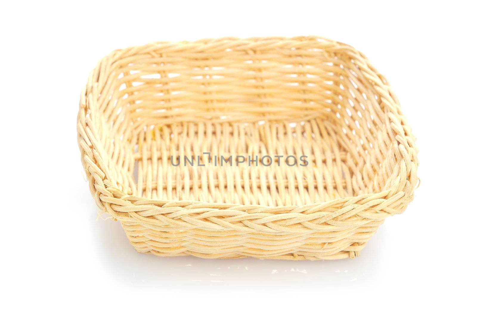 Empty wooden fruit or bread basket