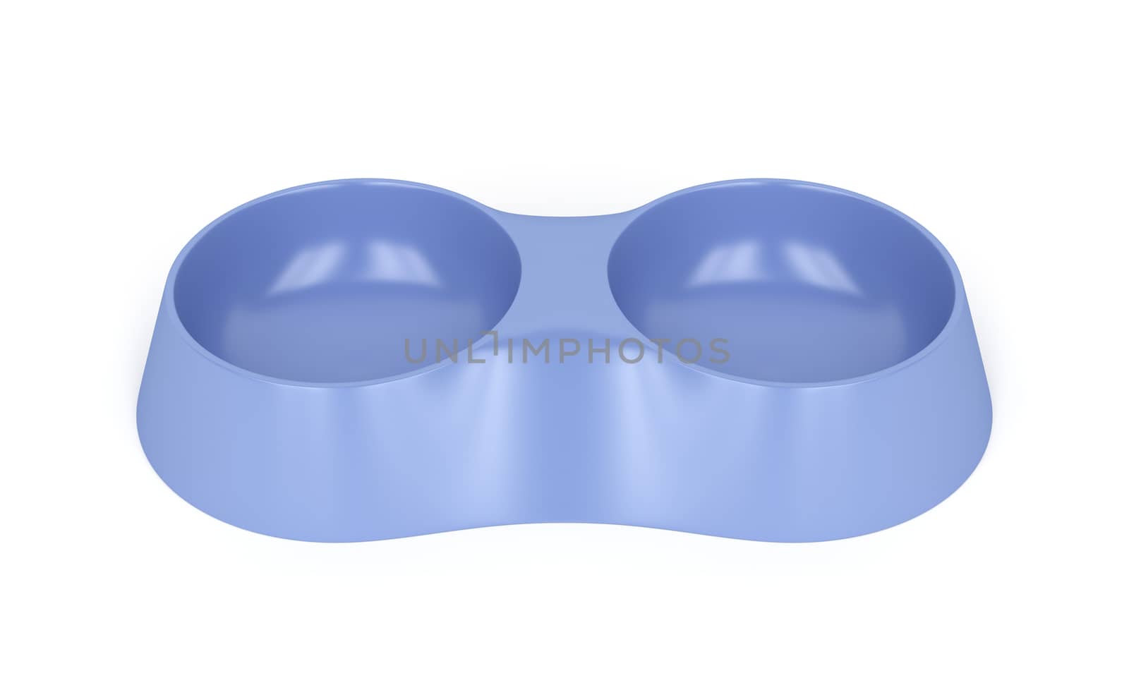 Plastic pet bowl on white background