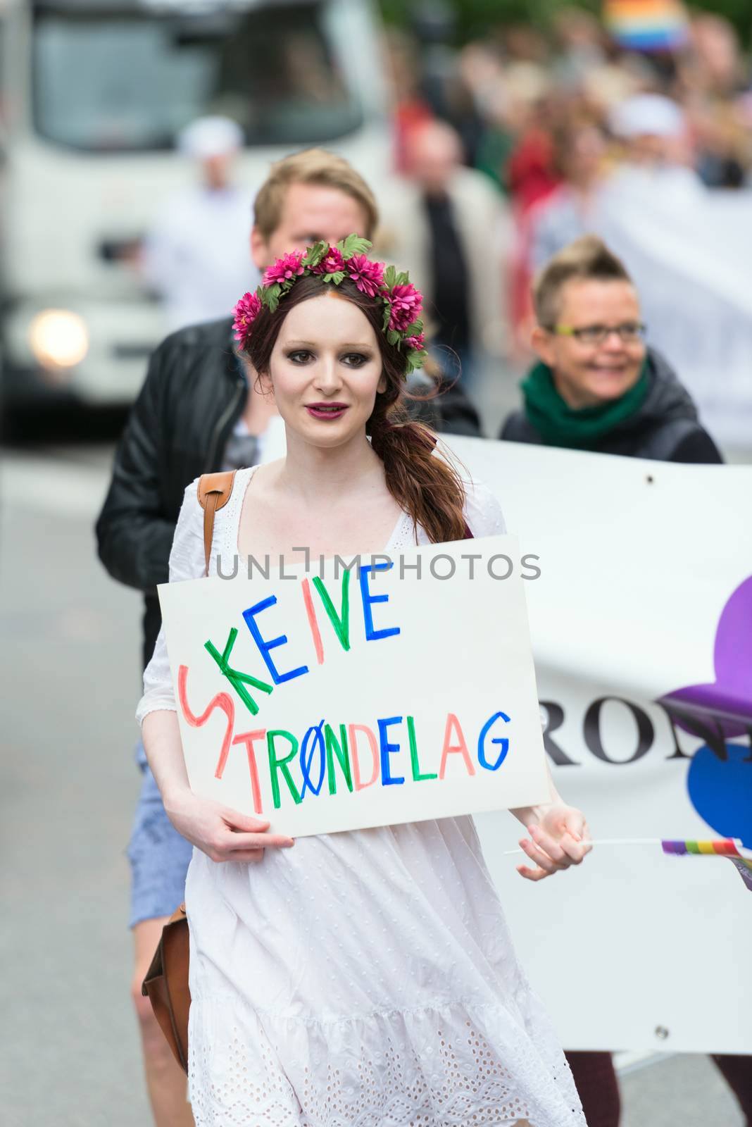 OSLO, NORWAY - JUNE 28: Europride parade in Oslo on June 28, 2014. The Parade is 3 km long.