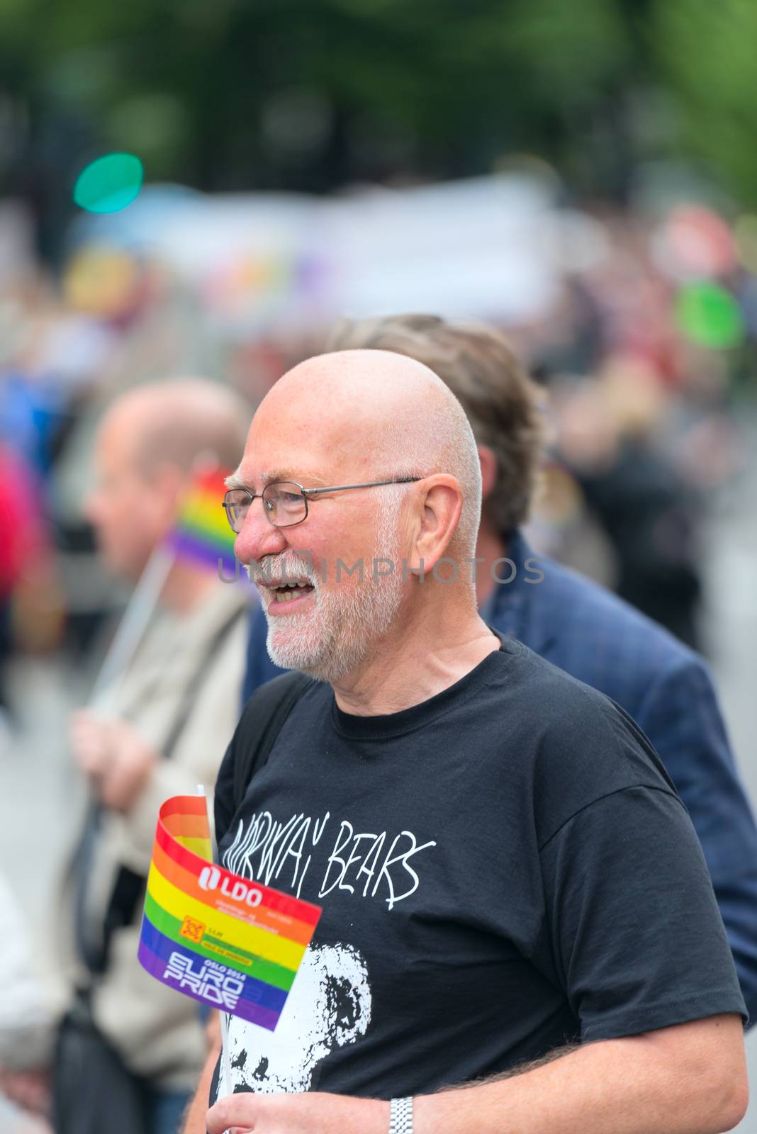 OSLO, NORWAY - JUNE 28: Europride parade in Oslo on June 28, 2014. The Parade is 3 km long.