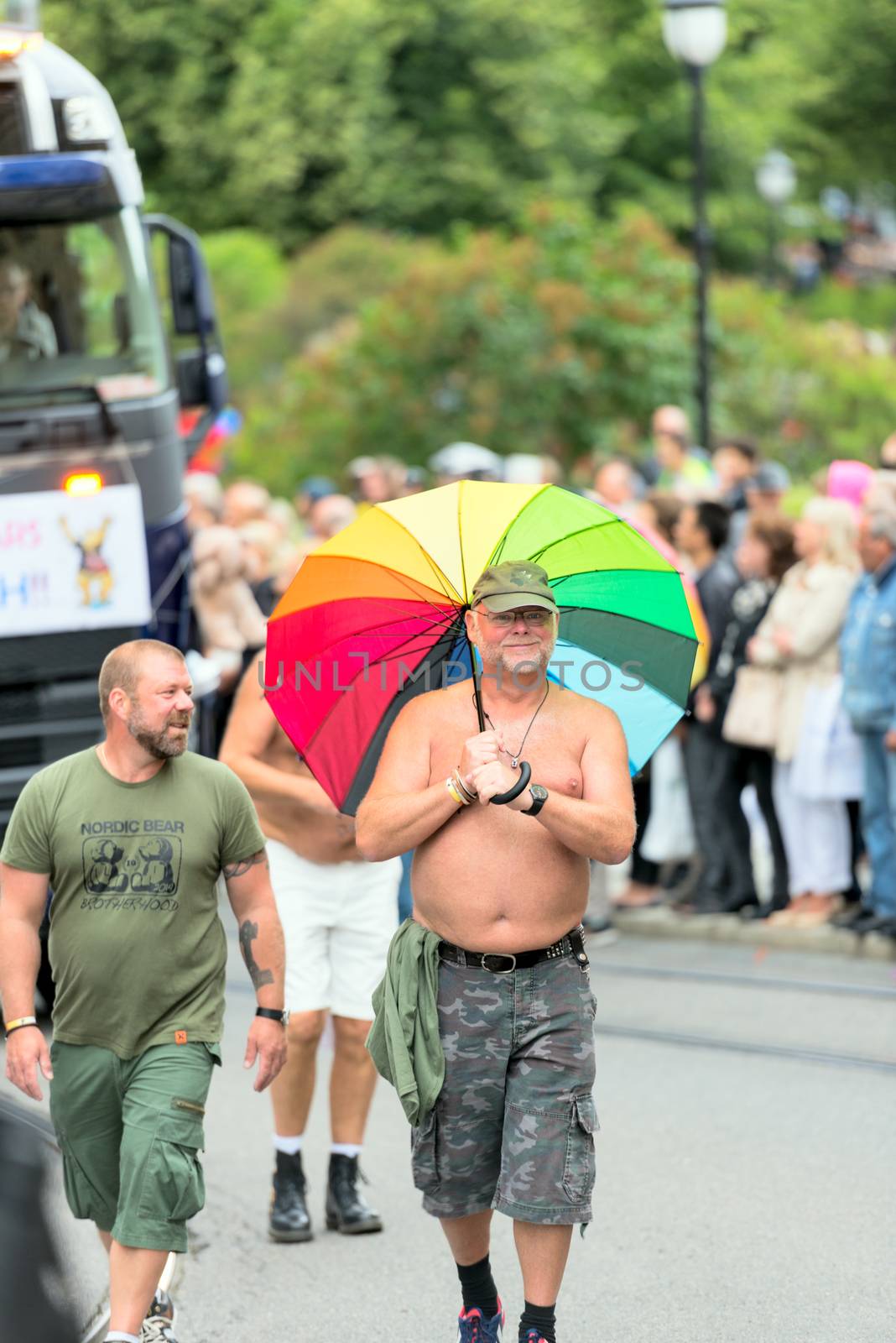 OSLO, NORWAY - JUNE 28: Europride parade in Oslo on June 28, 2014. The Parade is 3 km long.