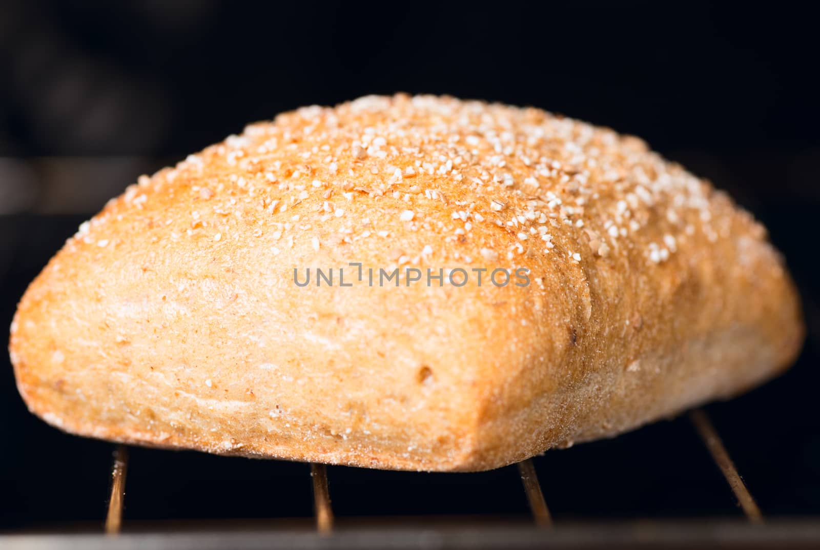 Oven baked bread. Selective focus. Shallow DOF