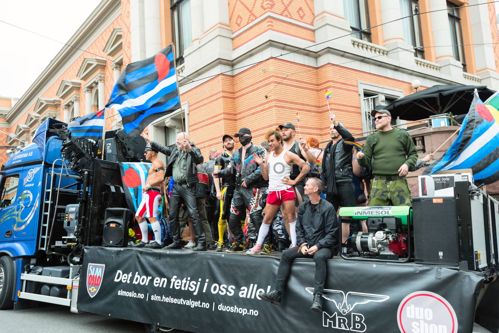 OSLO, NORWAY - JUNE 28: Europride parade in Oslo on June 28, 2014. The Parade is 3 km long.