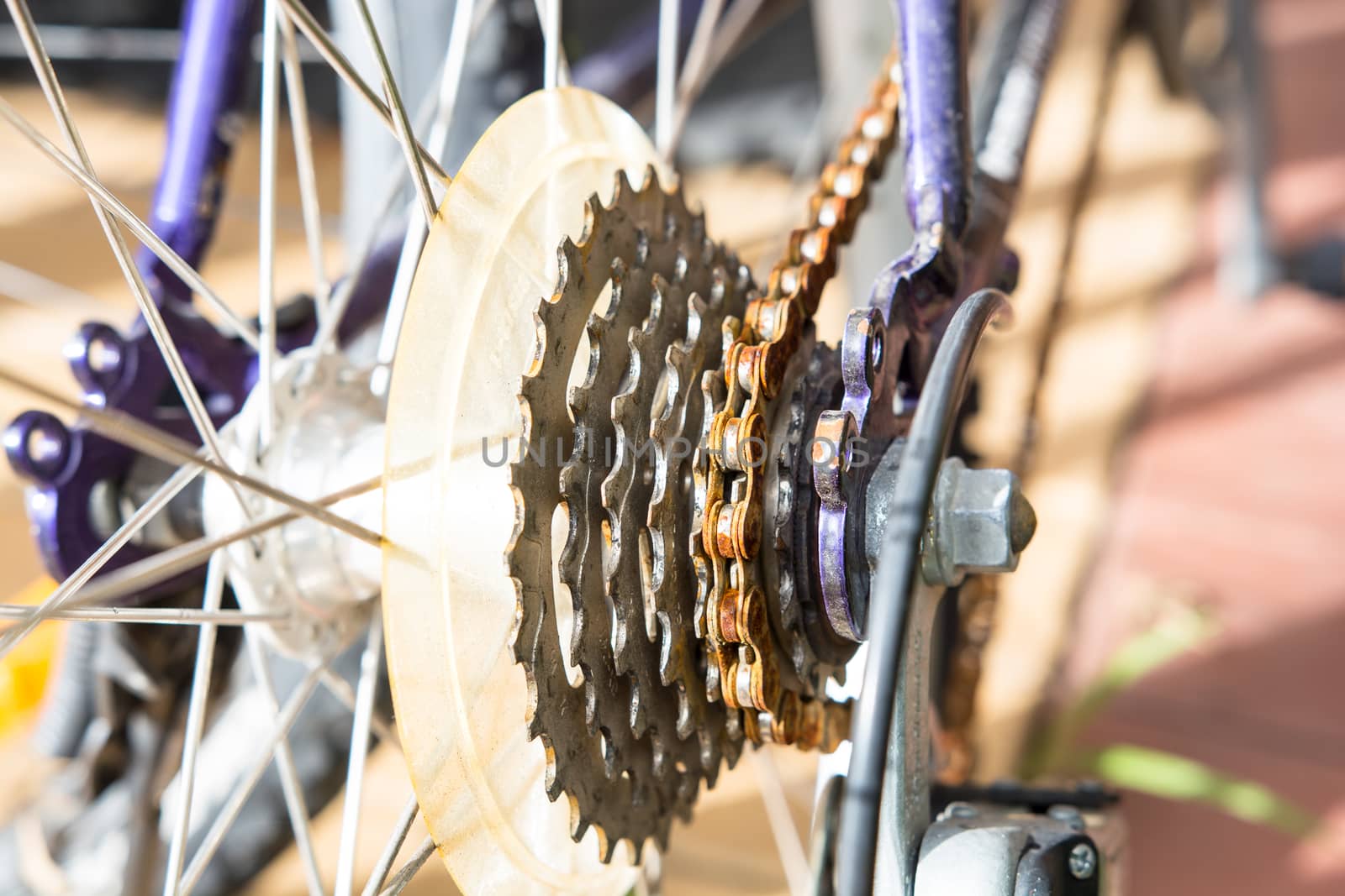the close up of bicycle chain ideal for tools and bicycle ware