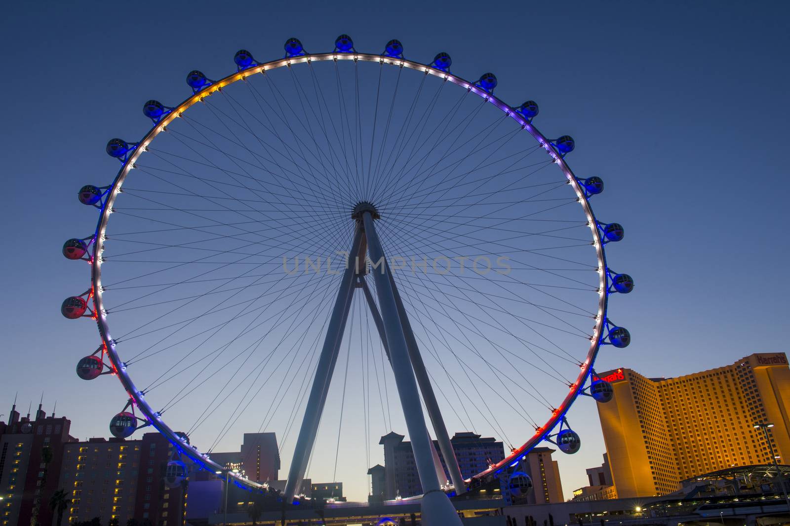 LAS VEGAS - MARCH 15 : The High Roller at the Linq, a dining and shopping district at the center of the Las Vegas Strip on March 15 2014 , The High Roller is the world's largest observation wheel