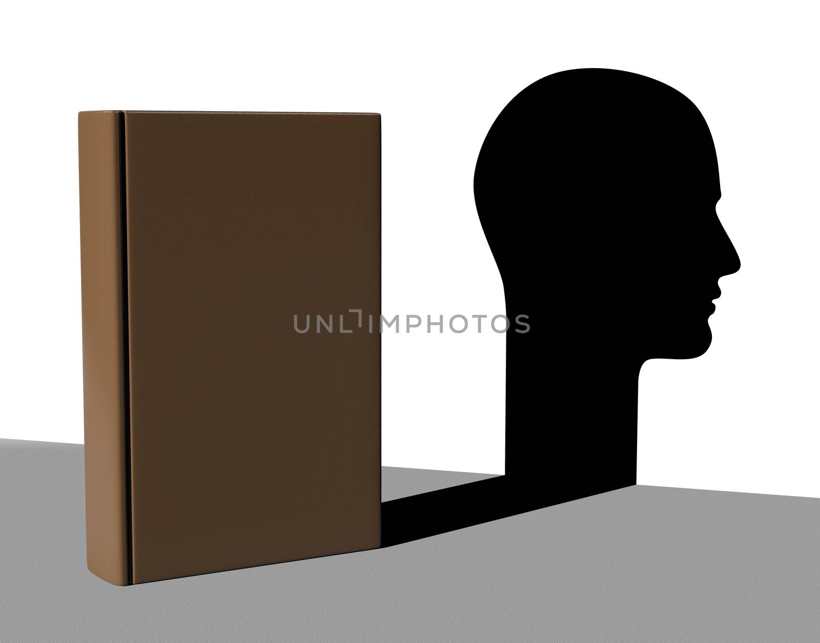Book with Shadow in the Shape of an Human Head