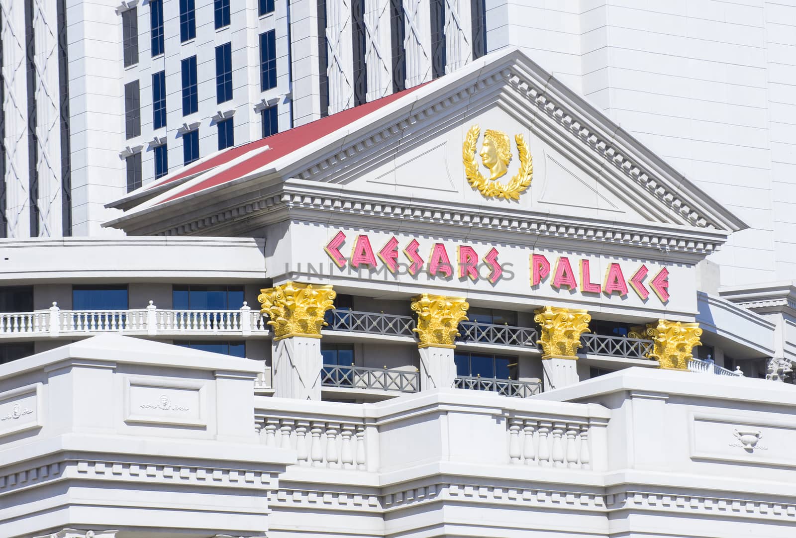 LAS VEGAS - MARCH 25 :The Caesars Palace hotel on March 25, 2014 in Las Vegas. Caesars Palace is a luxury hotel and casino located on the Las Vegas Strip. Caesars has 3,348 rooms in five towers 