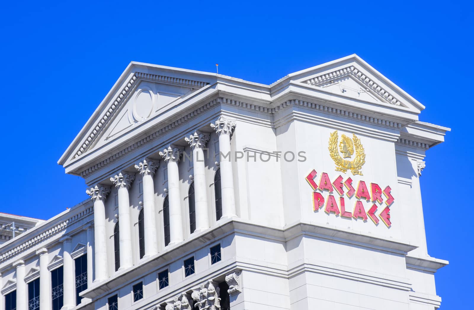 LAS VEGAS - MARCH 25 :The Caesars Palace hotel on March 25, 2014 in Las Vegas. Caesars Palace is a luxury hotel and casino located on the Las Vegas Strip. Caesars has 3,348 rooms in five towers 