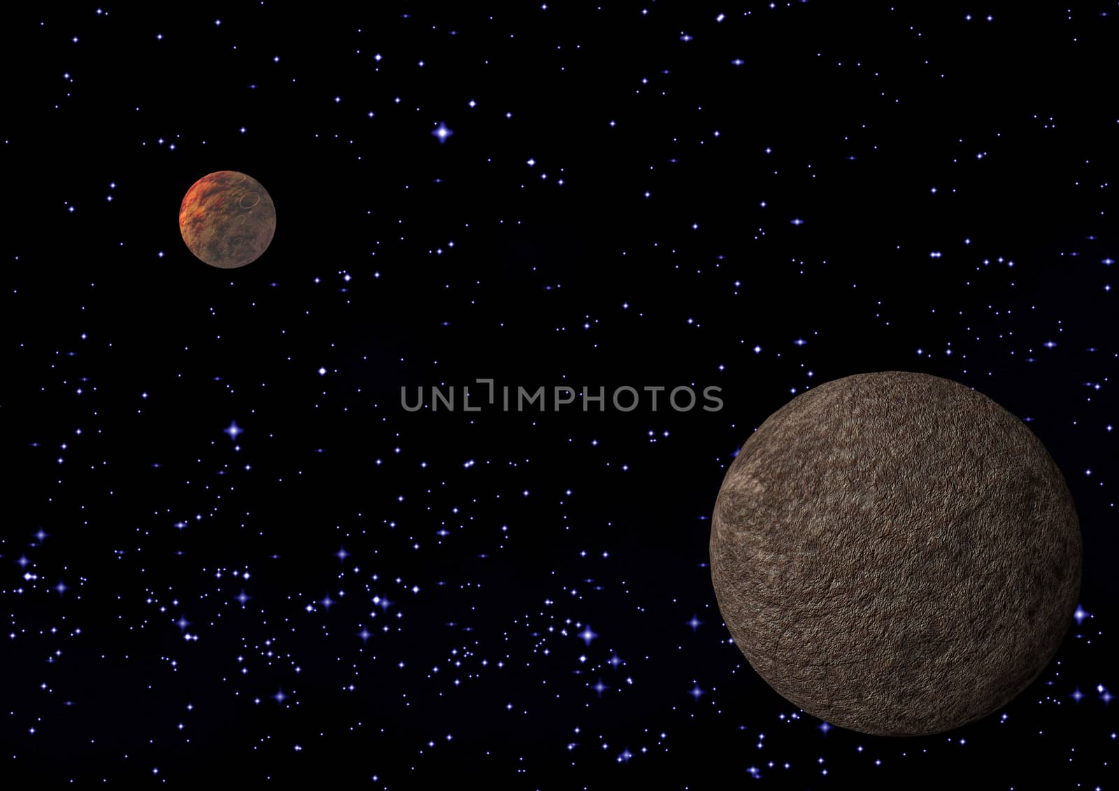 Far-out planets in a space against stars. "Elements of this image furnished by NASA".