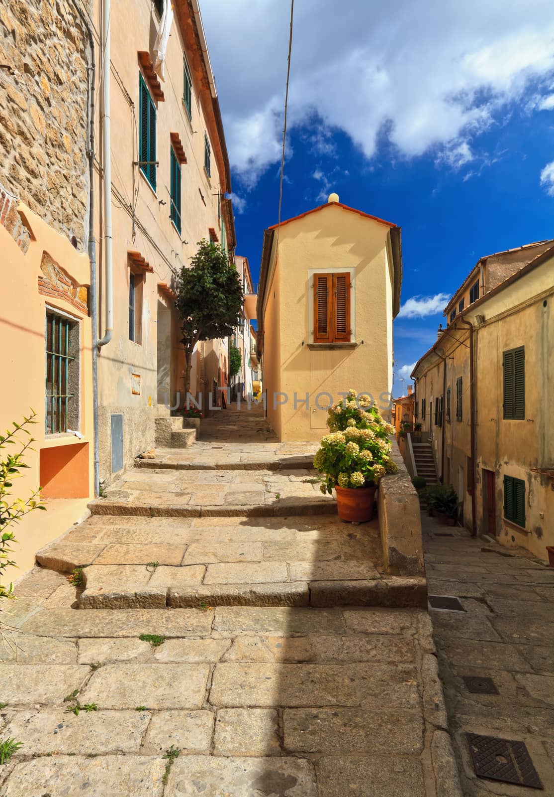 urban view in Marciana, ancient village in Elba island, Italy