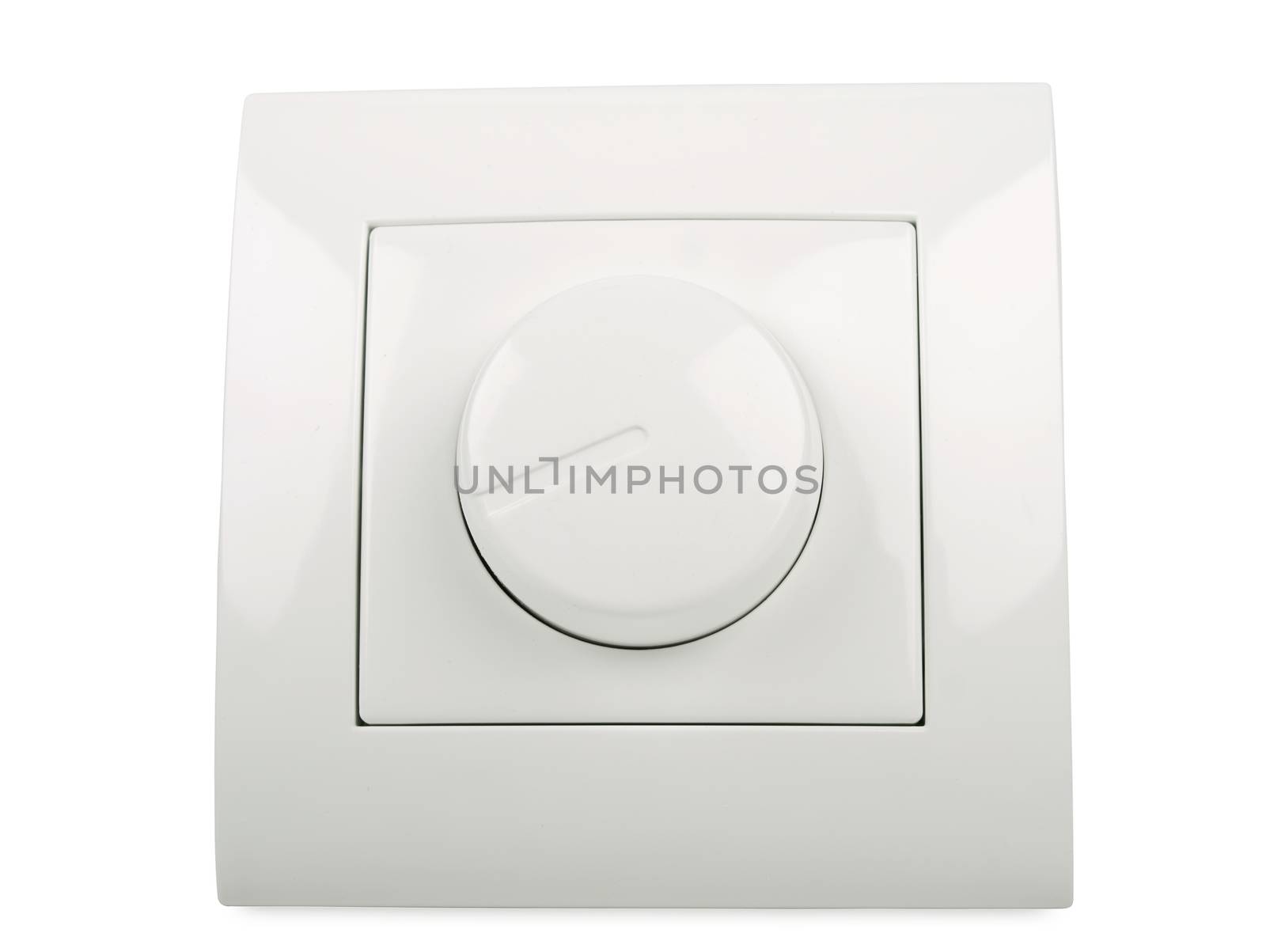 round electrical switch isolated on white background