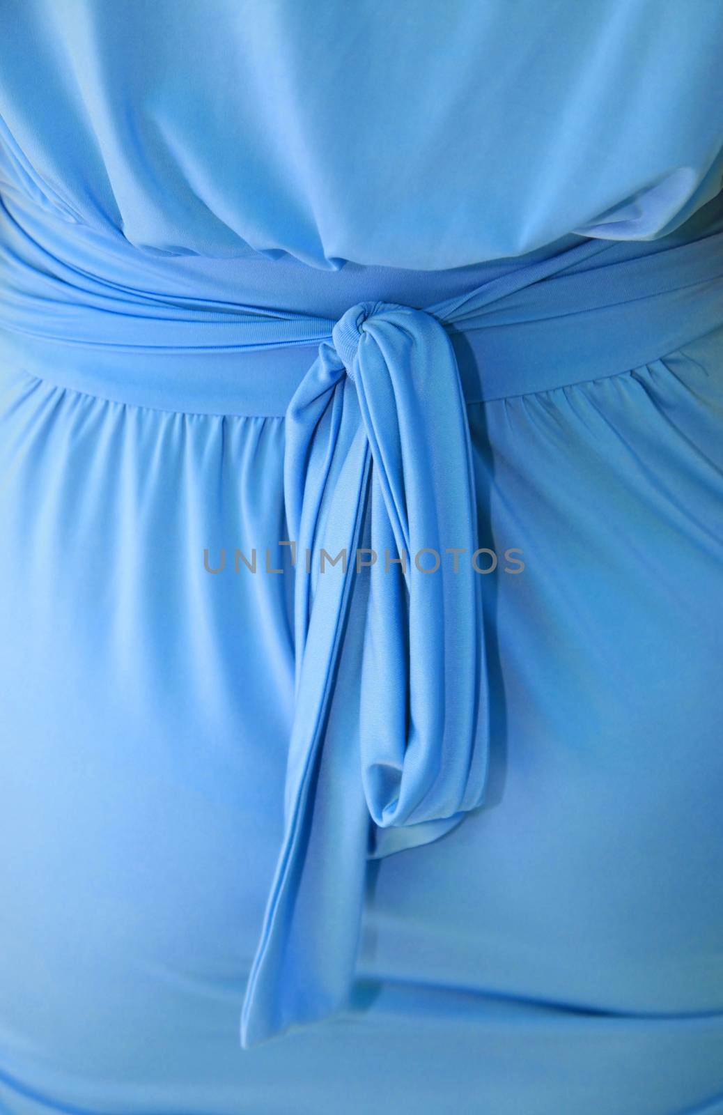 female blue dress with bow