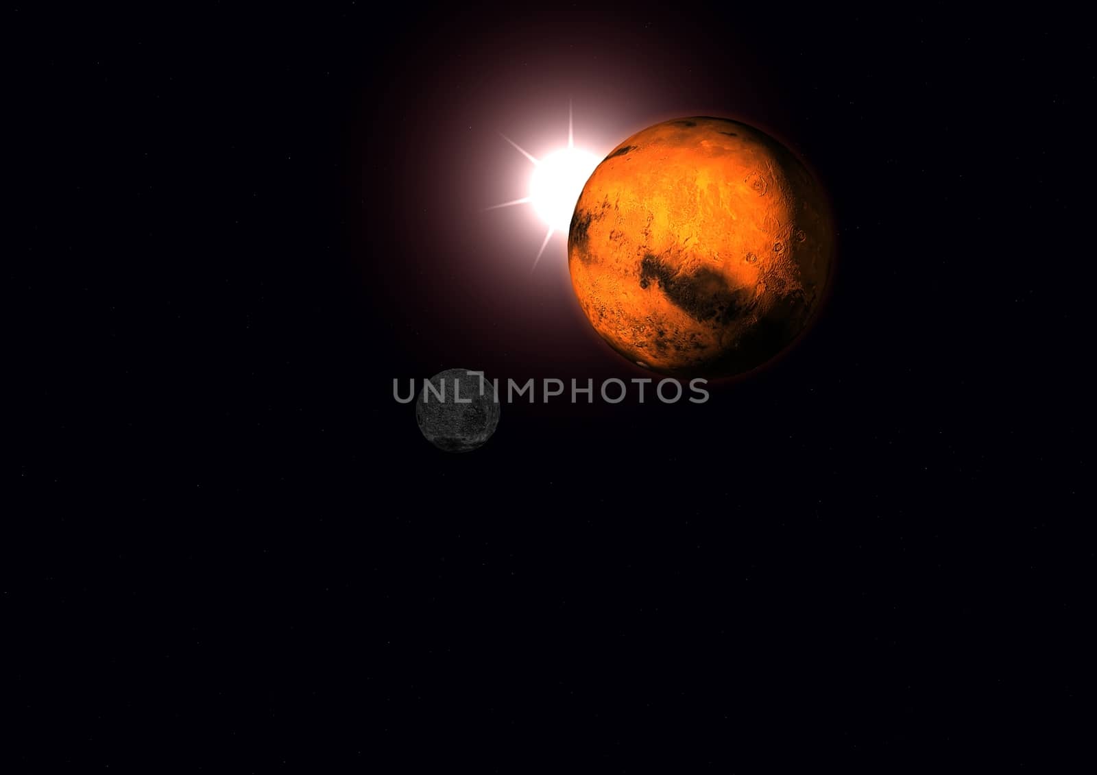 Far-out planets in a space against stars. "Elements of this image furnished by NASA".