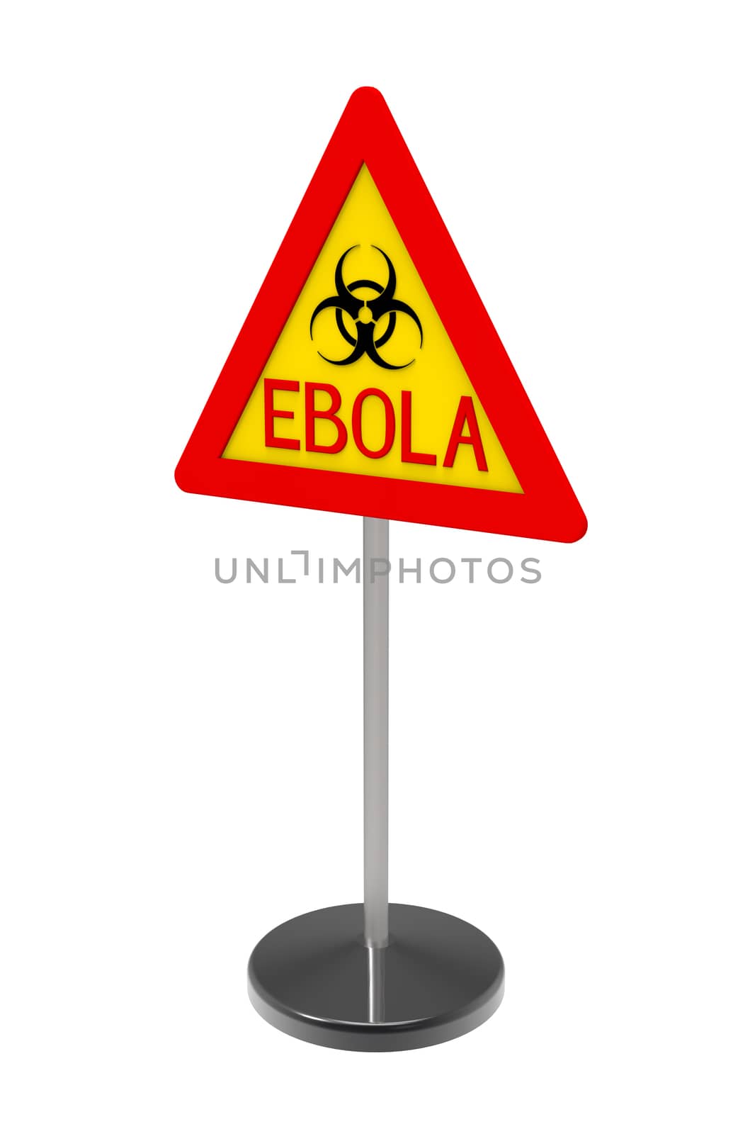 Ebola biohazard sign isolated on white 3d render