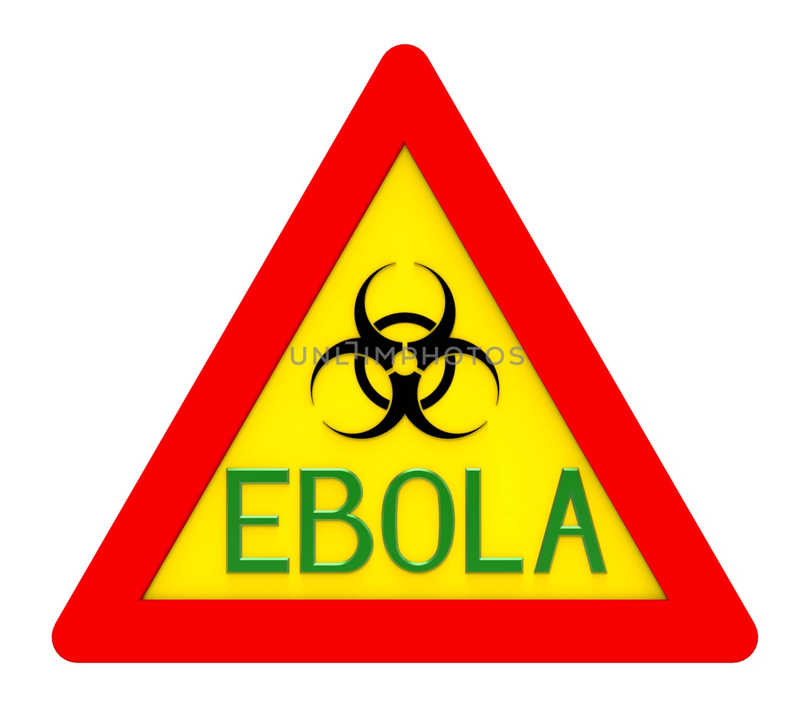 Ebola biohazard sign isolated on white 3d render