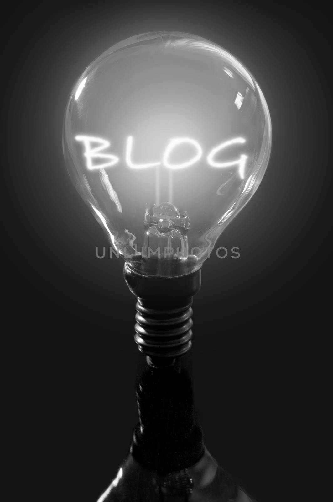 Blog lamp social media concept