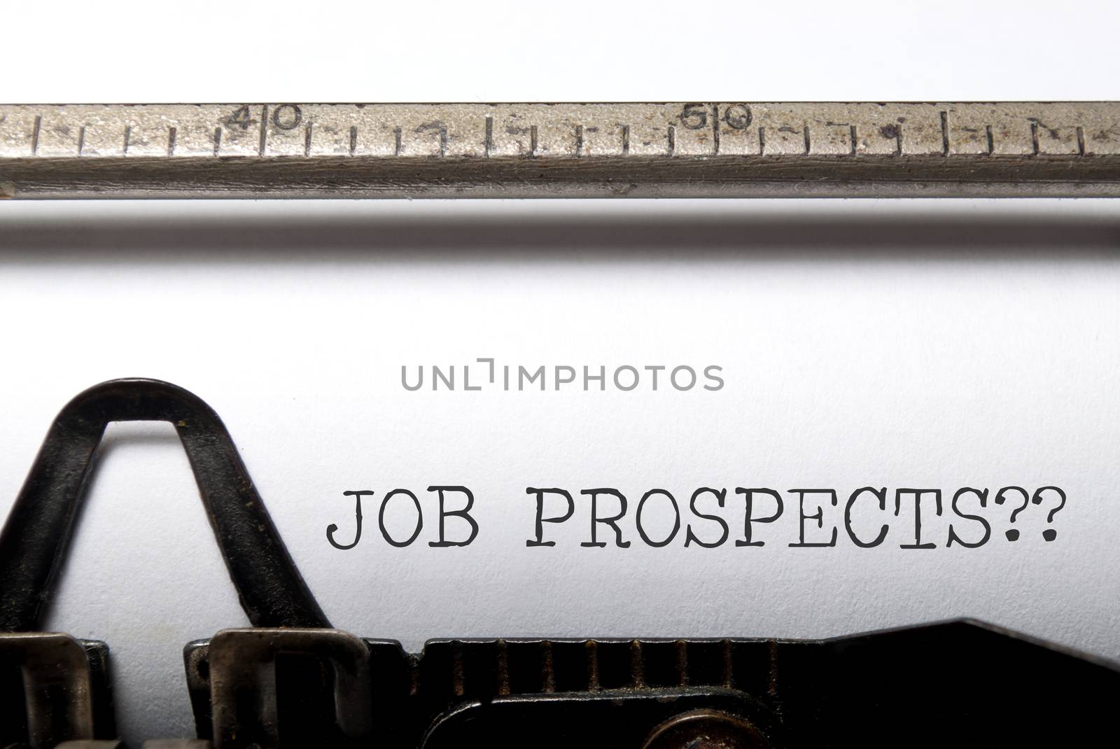 Job prospects printed on a vintage typewriter 