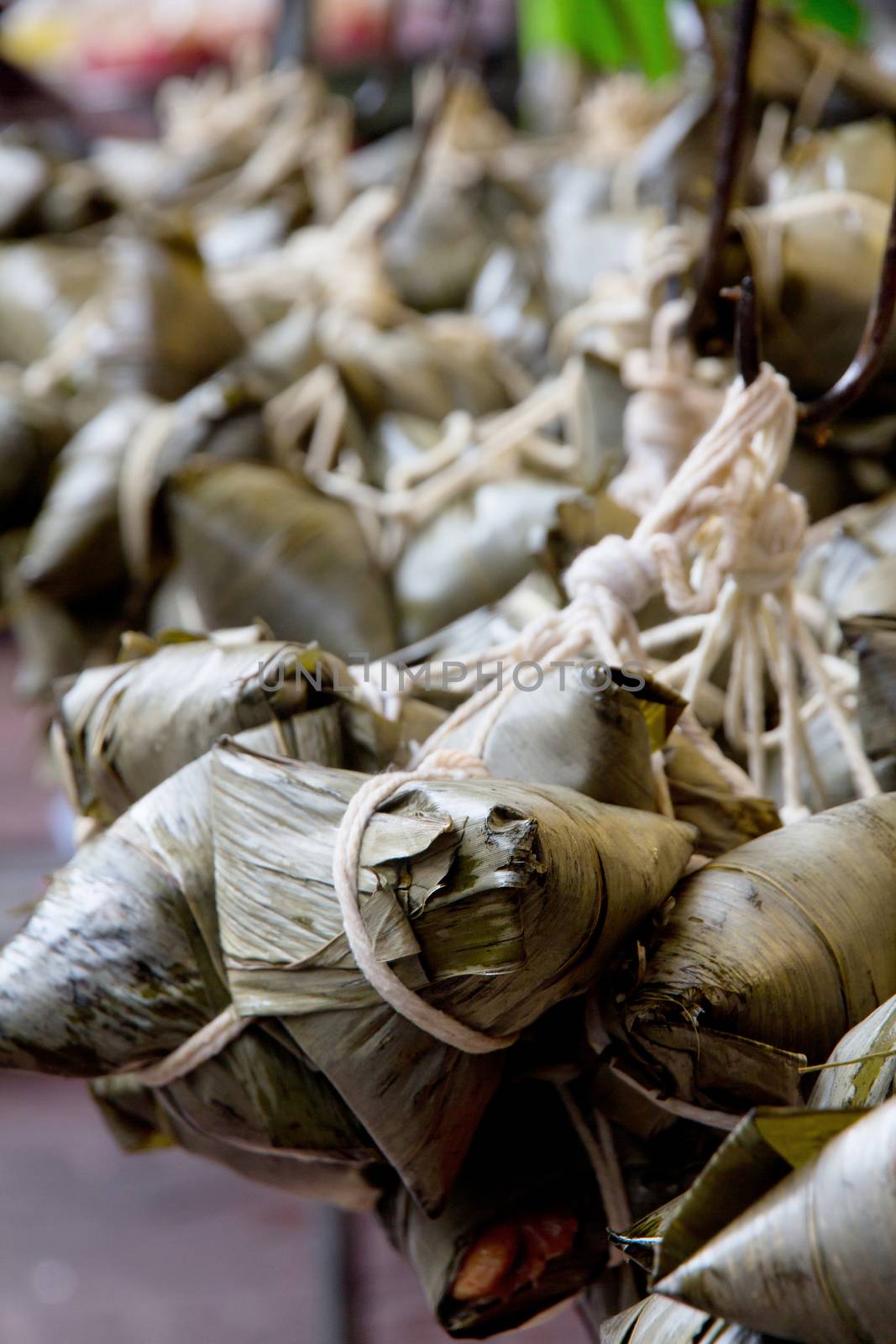 Chinese Rice Dumplings in market by ponsulak