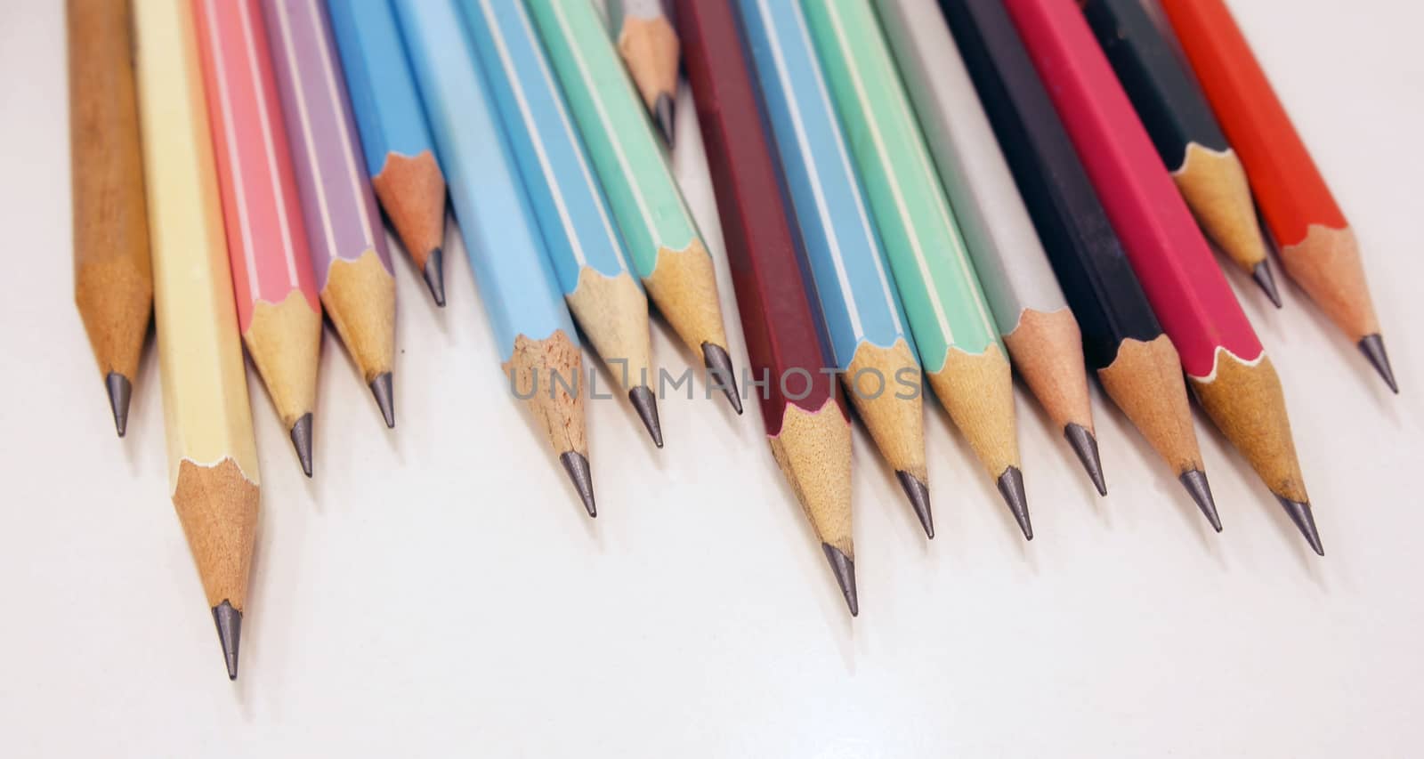 Pencils on desk by ninun